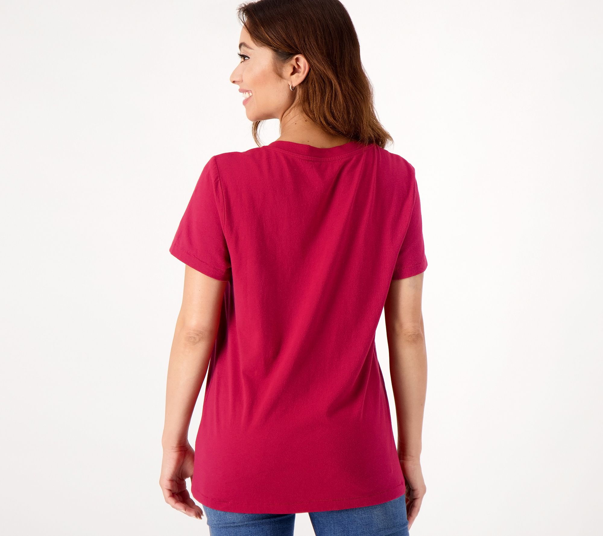 Peace Love World Two-Pack V-Neck Tee - QVC.com