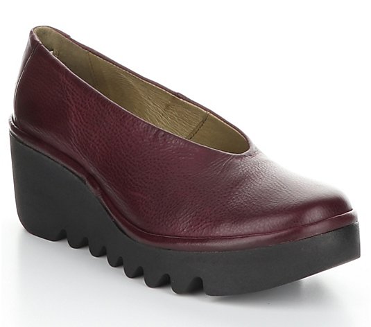 FLY London Leather Rubber-Heel Shoes - Beso - QVC.com