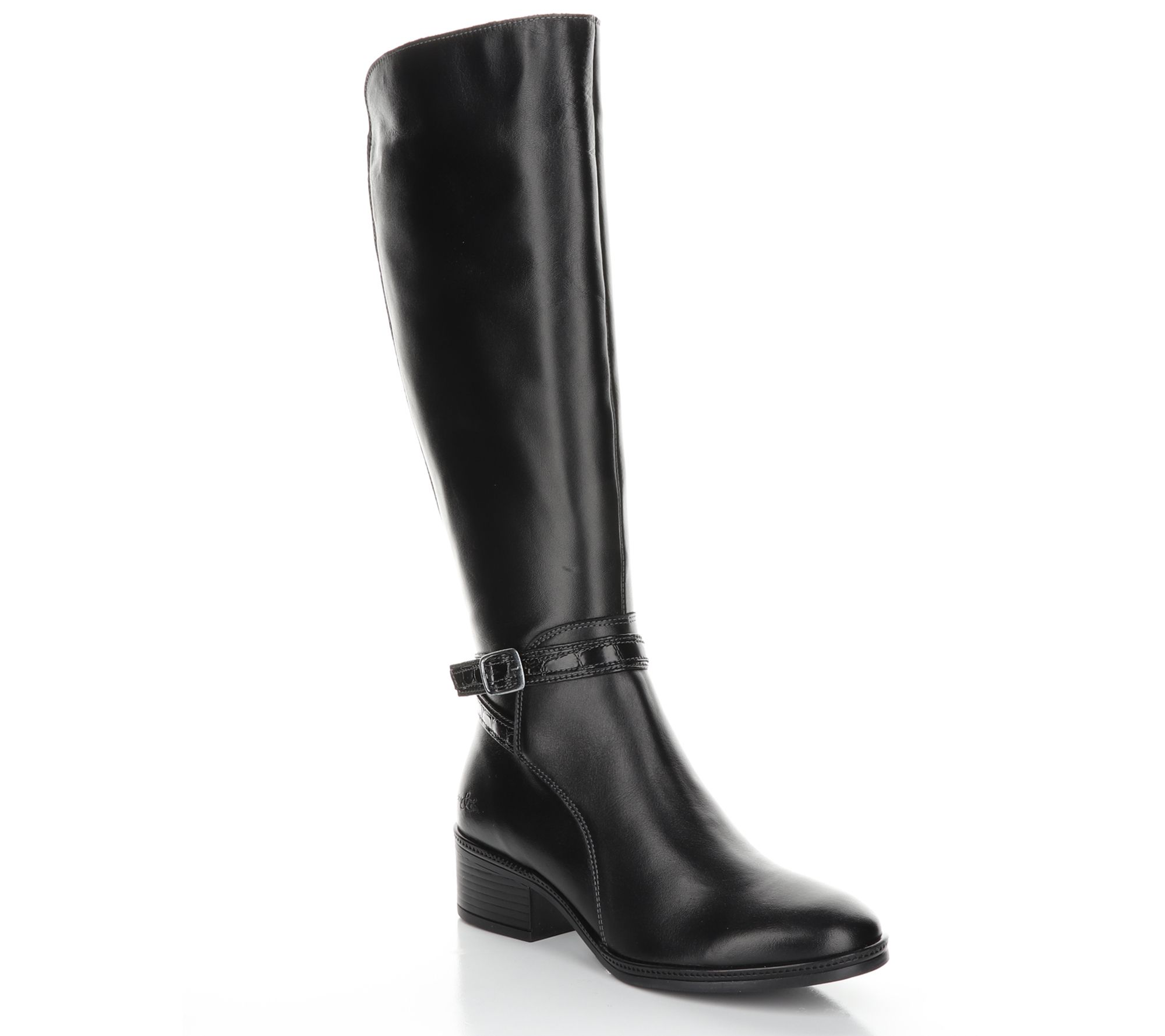 Bos & Co. Leather Tall Boots - Jade - QVC.com