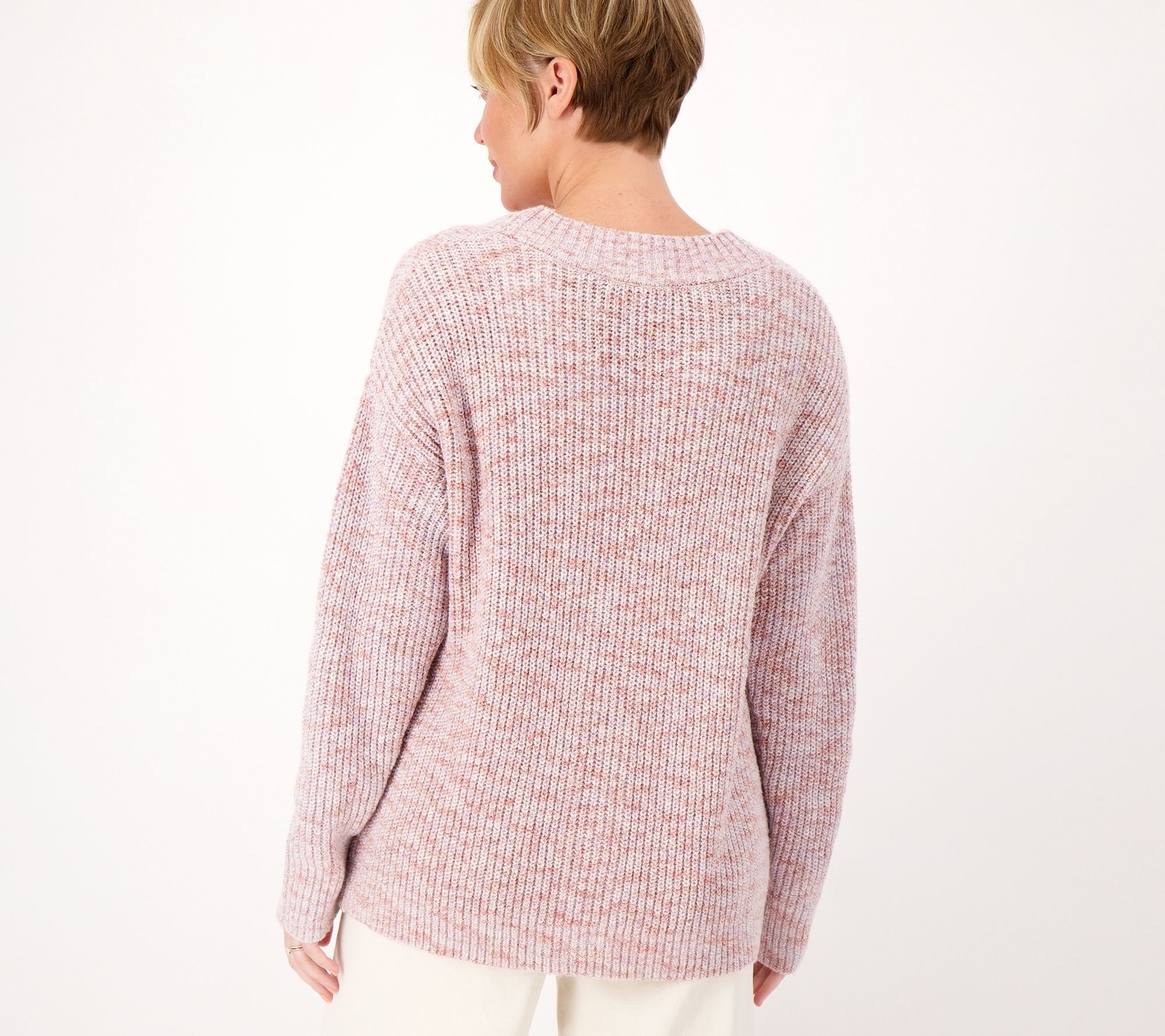 Encore by Idina Menzel Marled V-Neck Cardigan - QVC.com