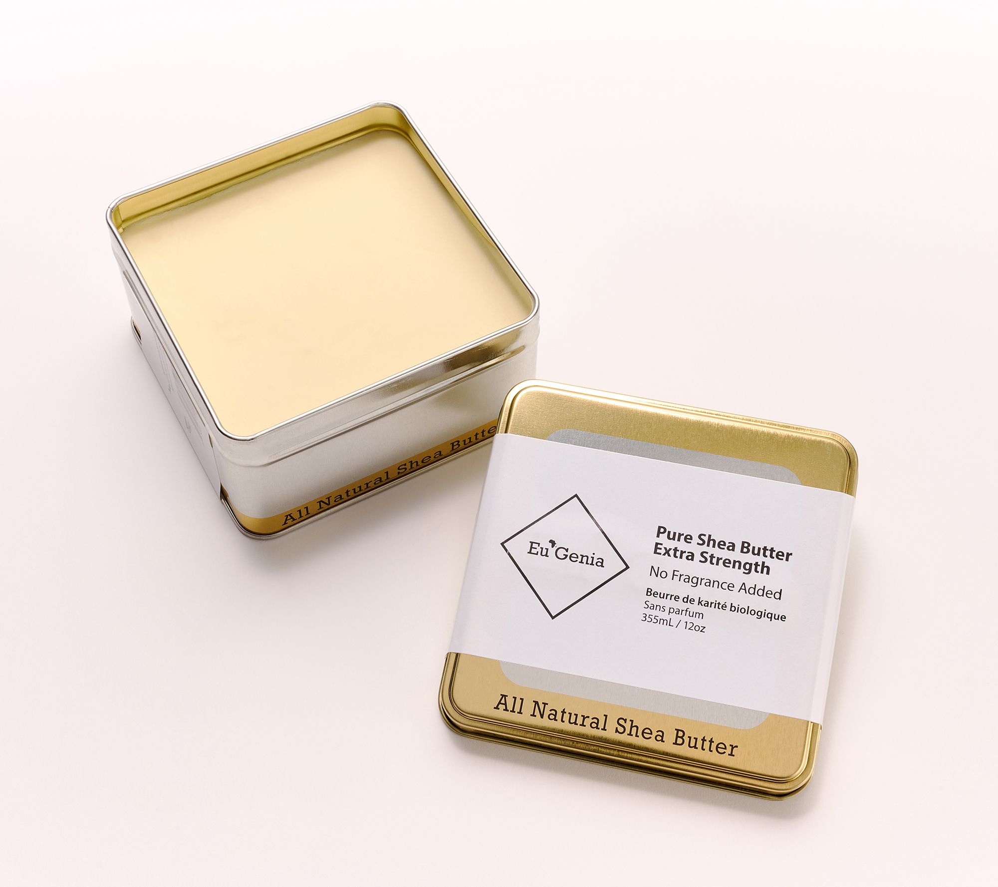 Eu'Genia Shea 12oz Extra Strength Shea Butter Duo with Gift Bags