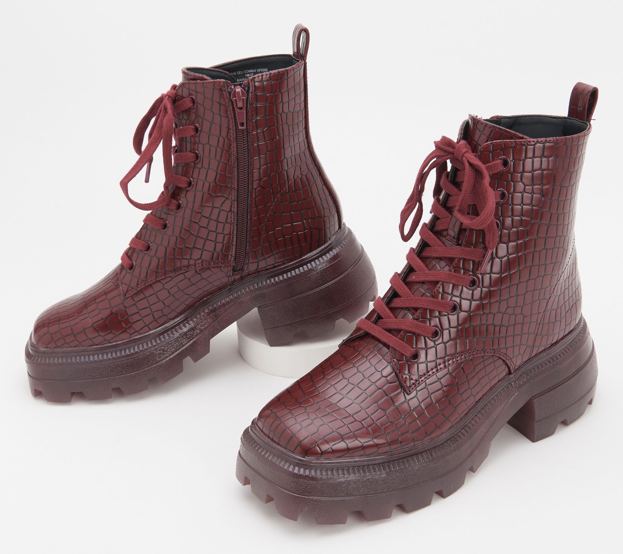 Katy Perry Geli Lace-Up Combat Boots - QVC.com