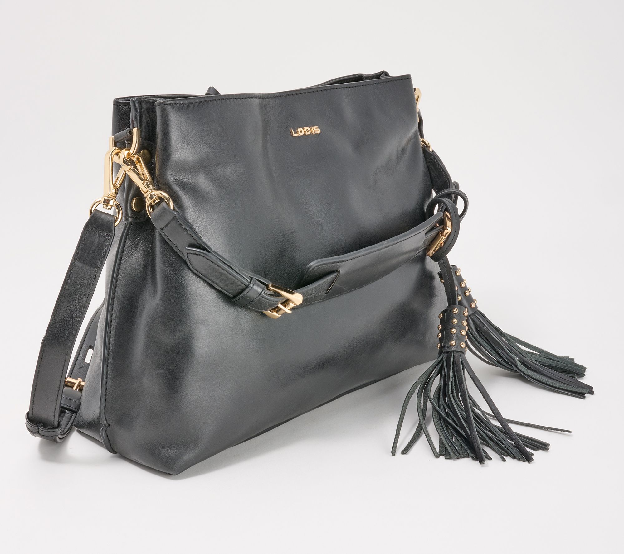 LODIS Glazed Leather Darcy Shoulder Bag 