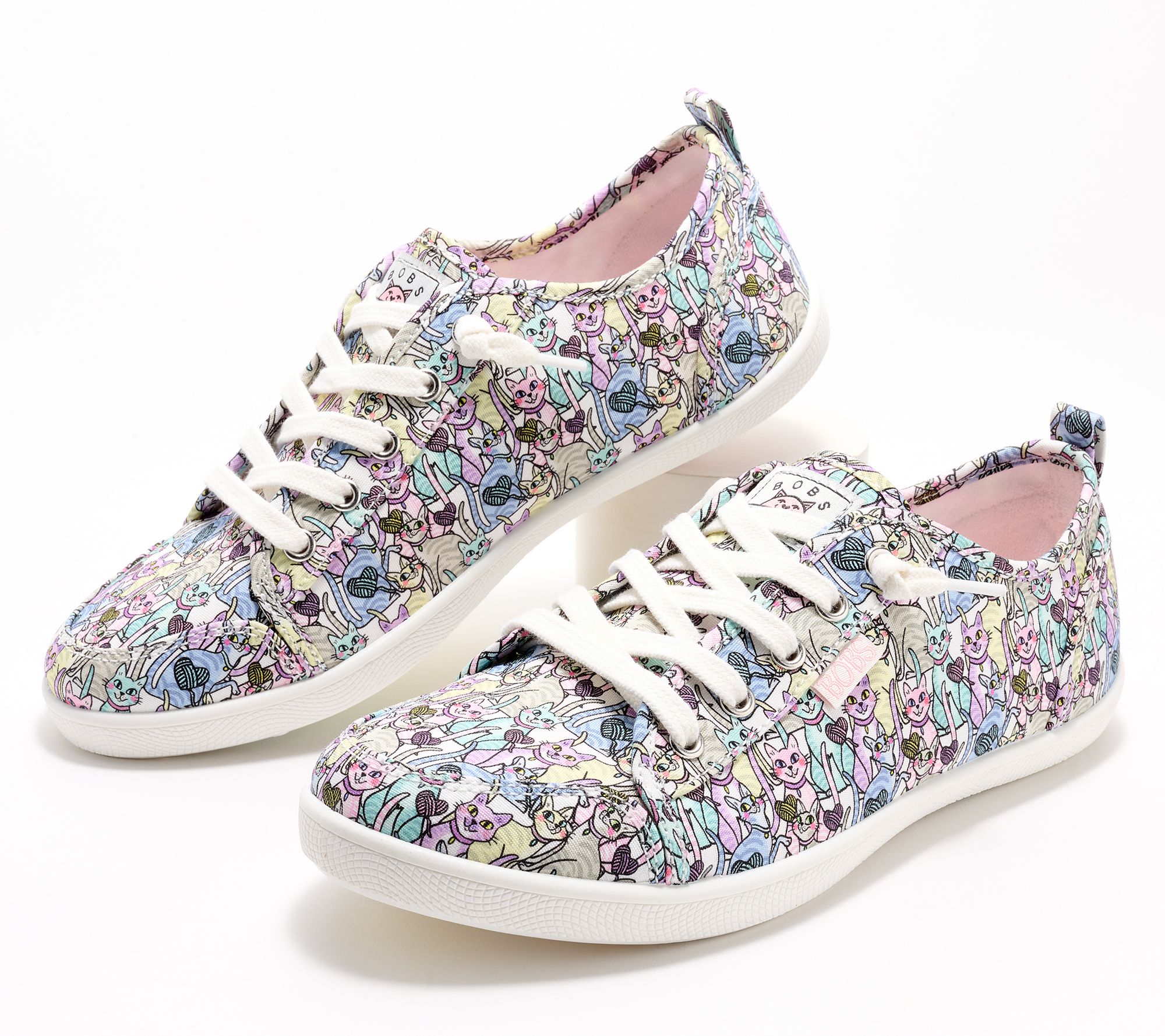 Skechers BOBS B Cute Washable Canvas Slip-On Sneakers - Cat QVC.com