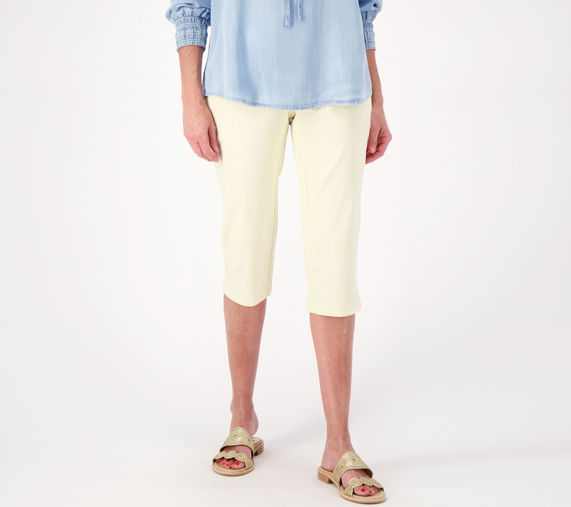 Belle by Kim Gravel Petite Citi Twill Capri Pants