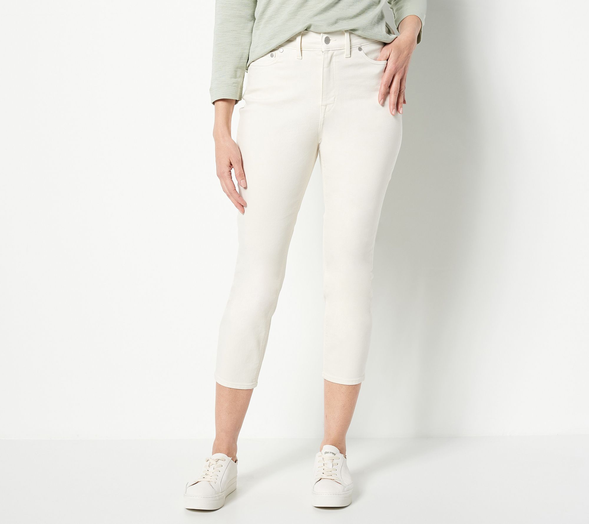 "As Is" Encore by Idina Menzel Petite High Waisted Crop Jeans- Color