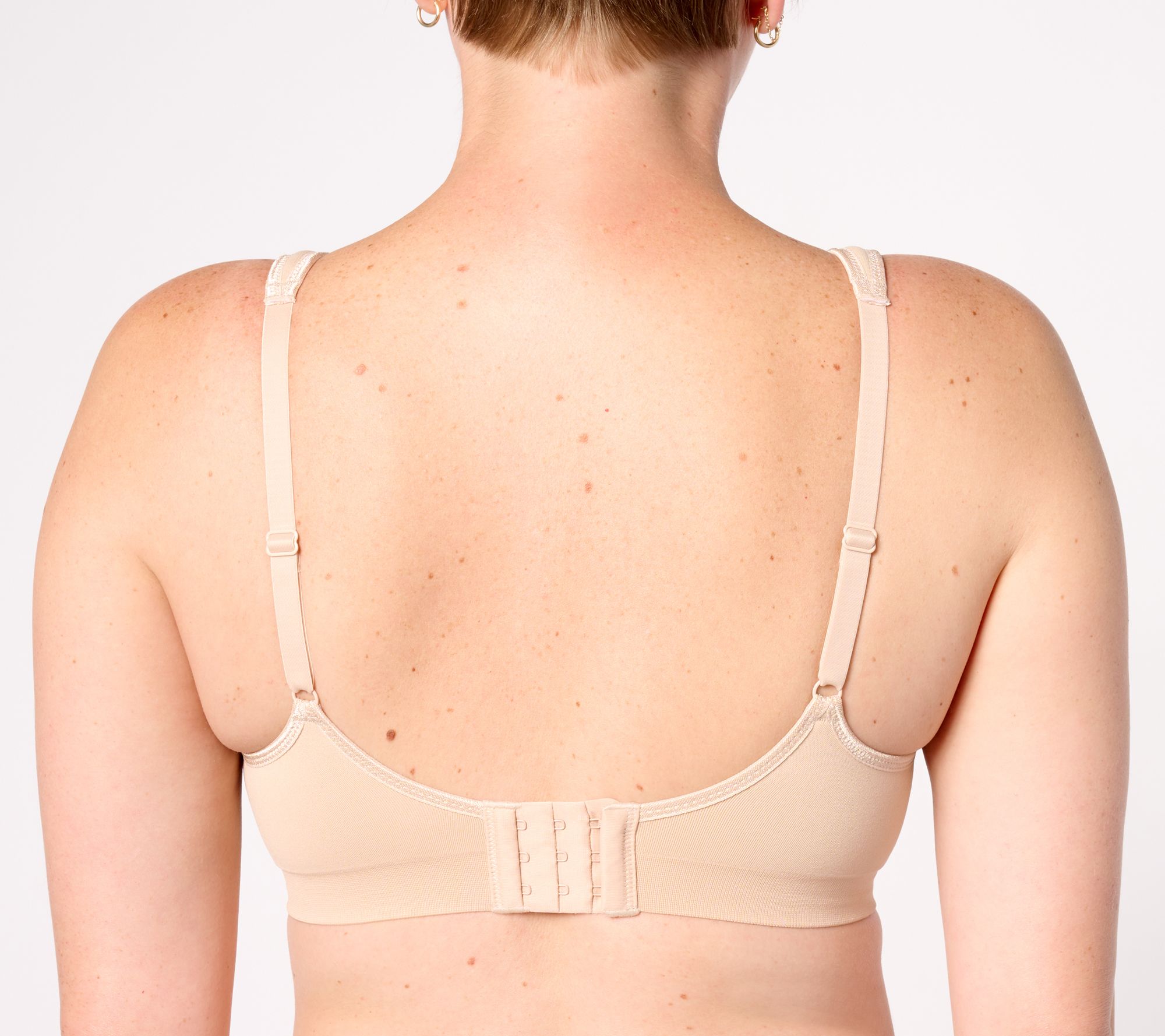 Women's Seamless U-Back Lace Modesty Panel Wireless Padded Bra