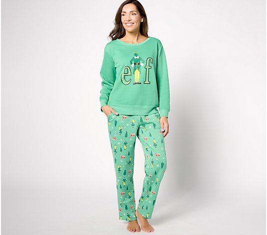 Elf Fleece Long Sleeve Crewneck Pajama Set