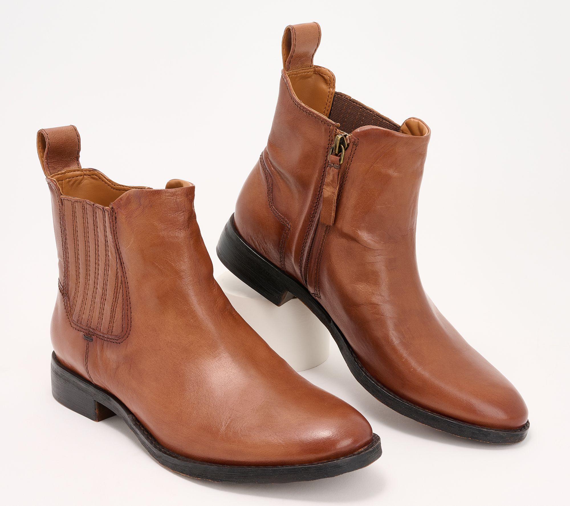 Franco Sarto Leather Chelsea Boots - Linc - QVC.com