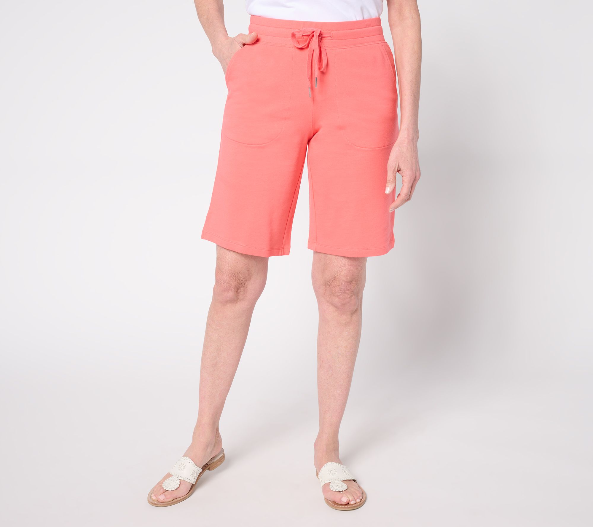 "As Is" Denim & Co. Active French Terry Pull-On Bermuda Shorts