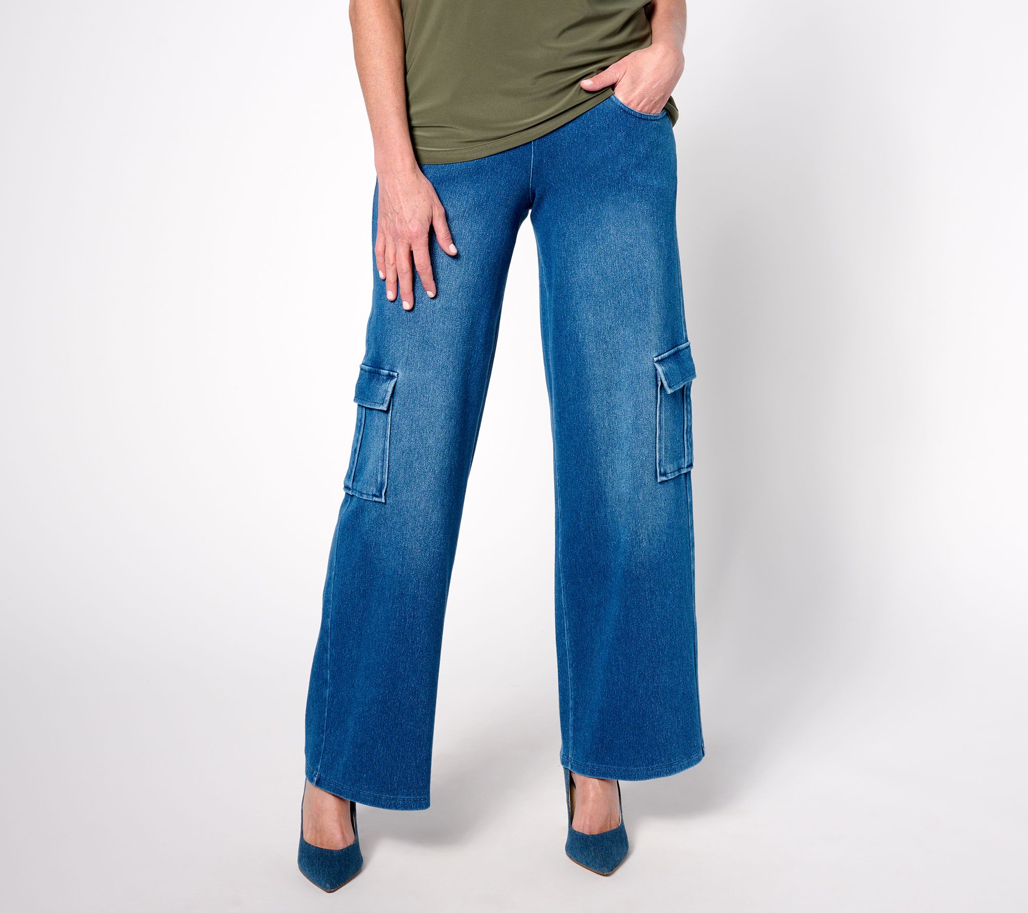 Women with Control Prime Stretch Denim Leggings with Pockets on QVC 