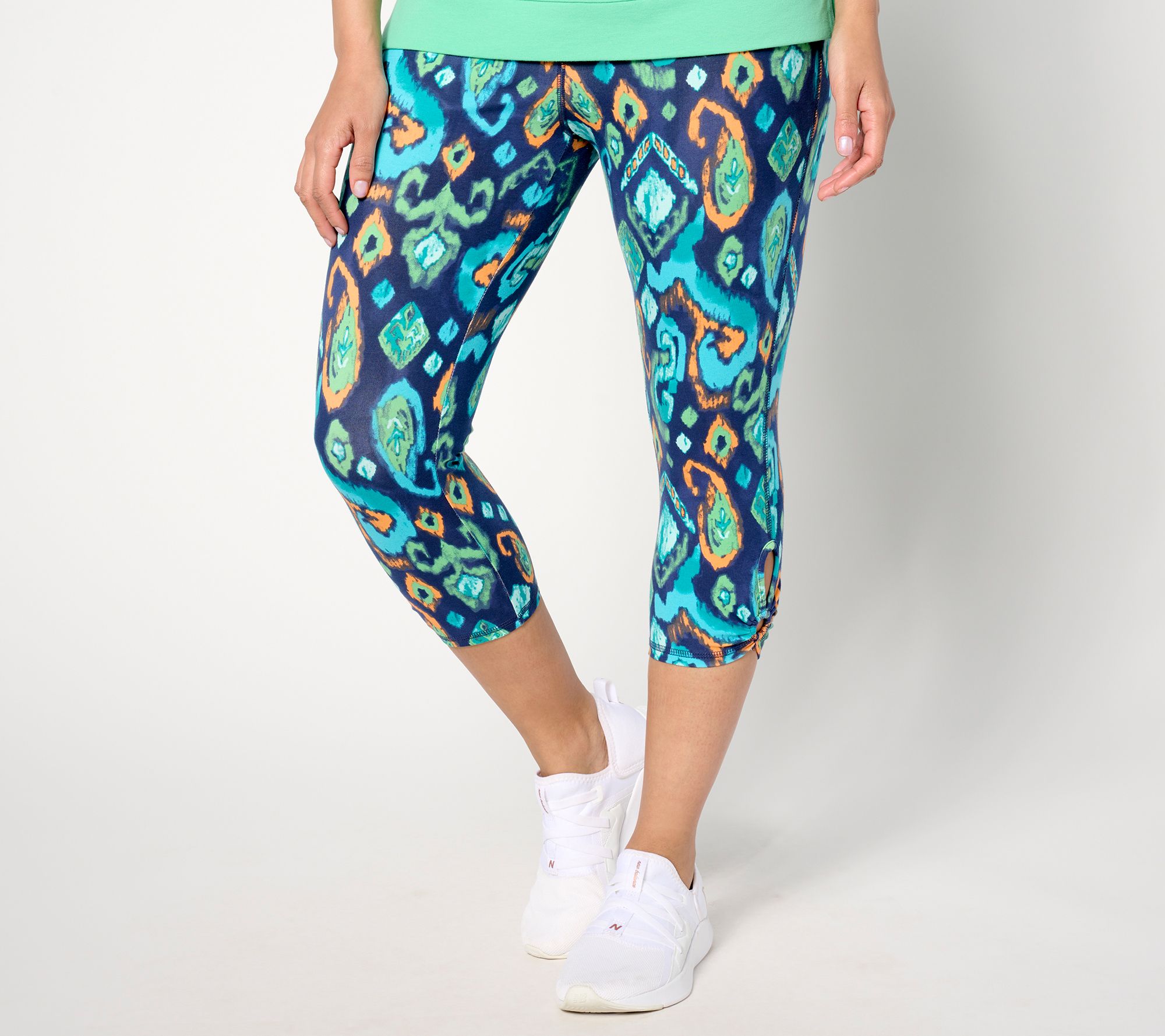 Denim& Co. Active Regular Printed Duo Stretch Capri Legging - QVC.com