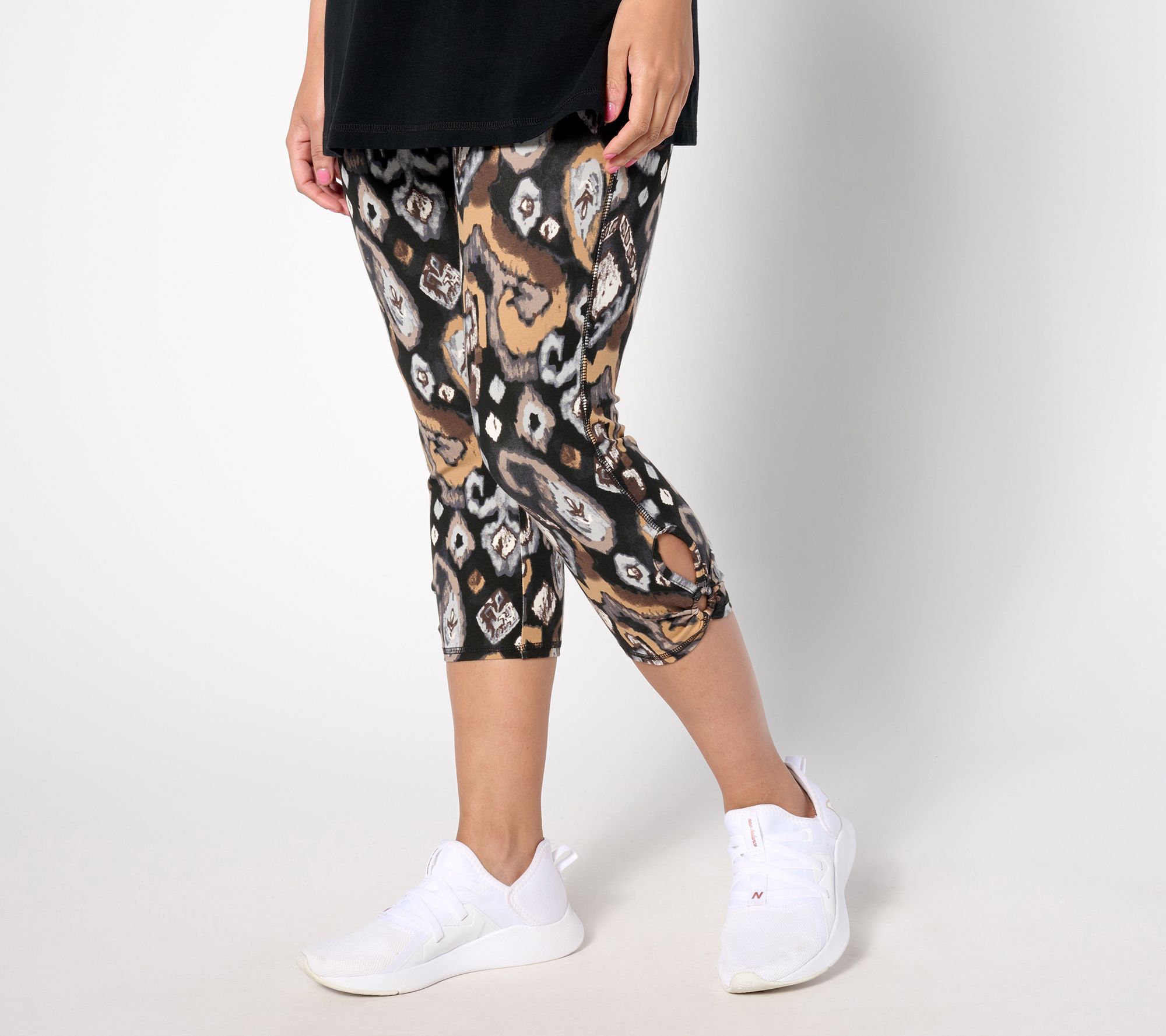 Denim& Co. Active Regular Printed Duo Stretch Capri Legging