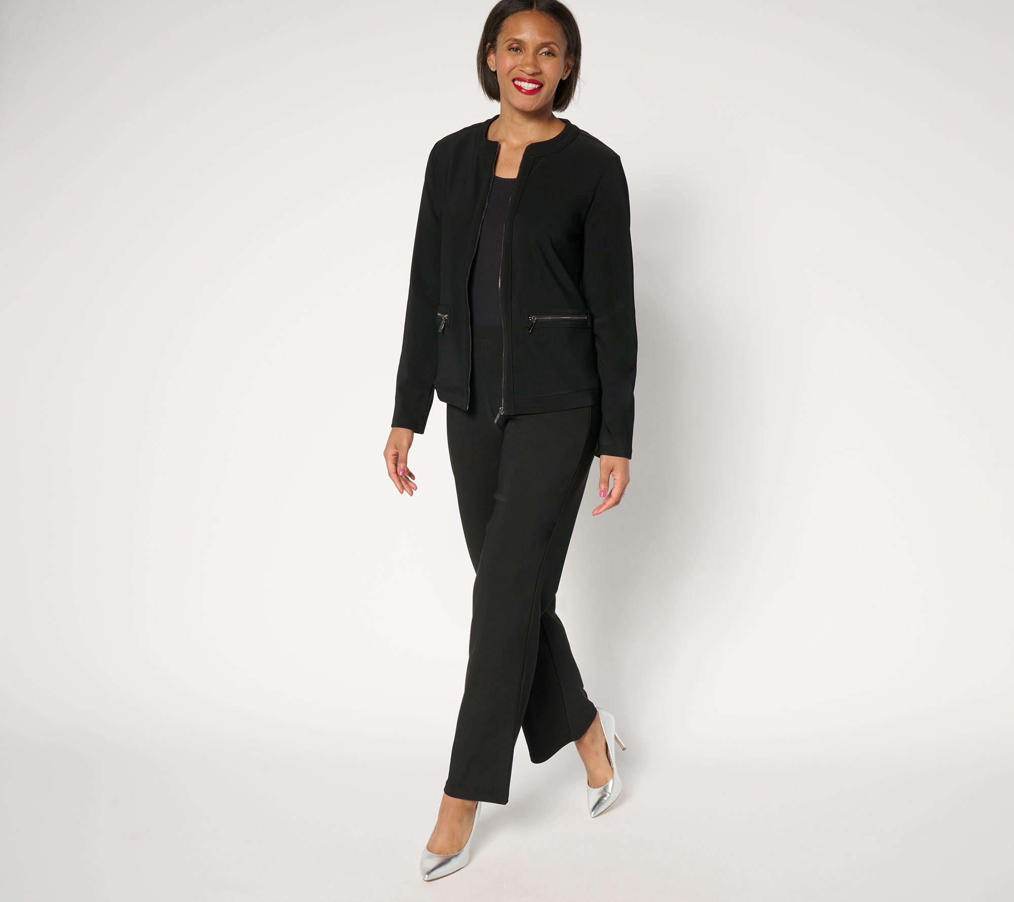 Attitudes by Renee Petite Euro Knit Jacket and Pant Set