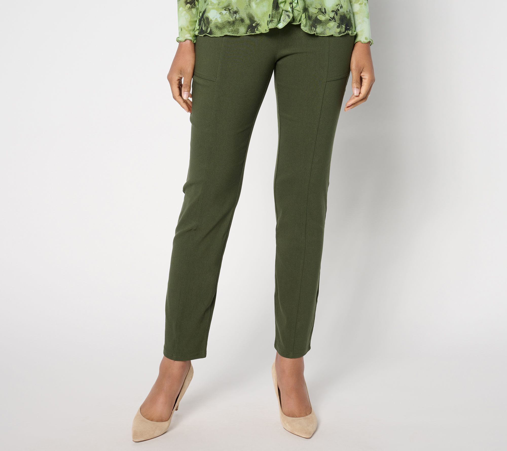 LOGO by Lori Goldstein Petite AnyWEAR Stretch Utility Pant