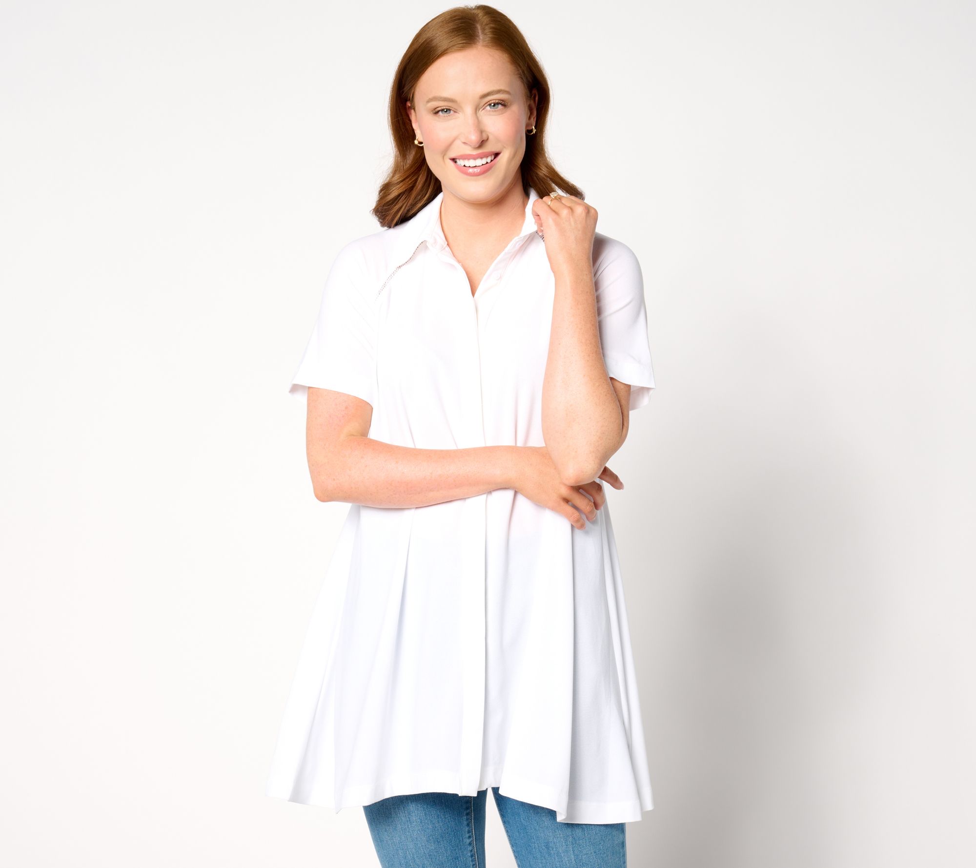 "As Is" Attitudes by Renee Petite Novelty Trim Detail Tunic