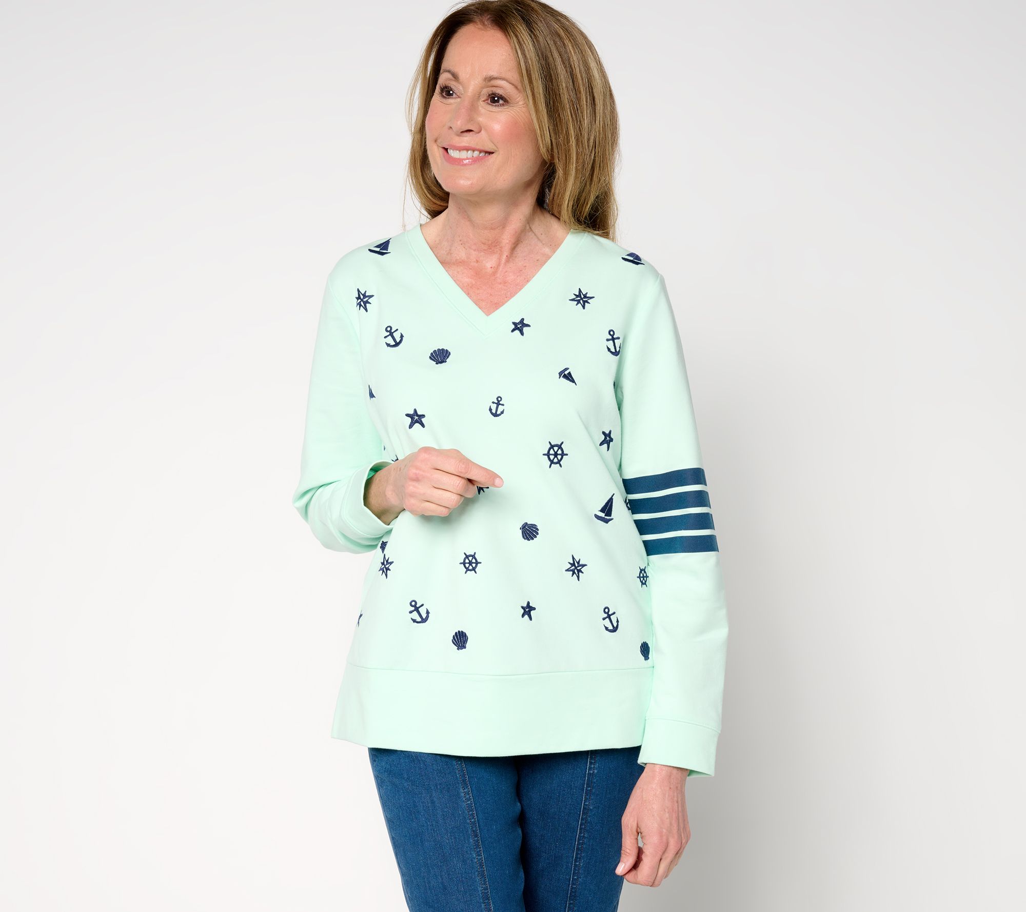 Sport Savvy French Terry Sweatshirt with Novelty Embroidery