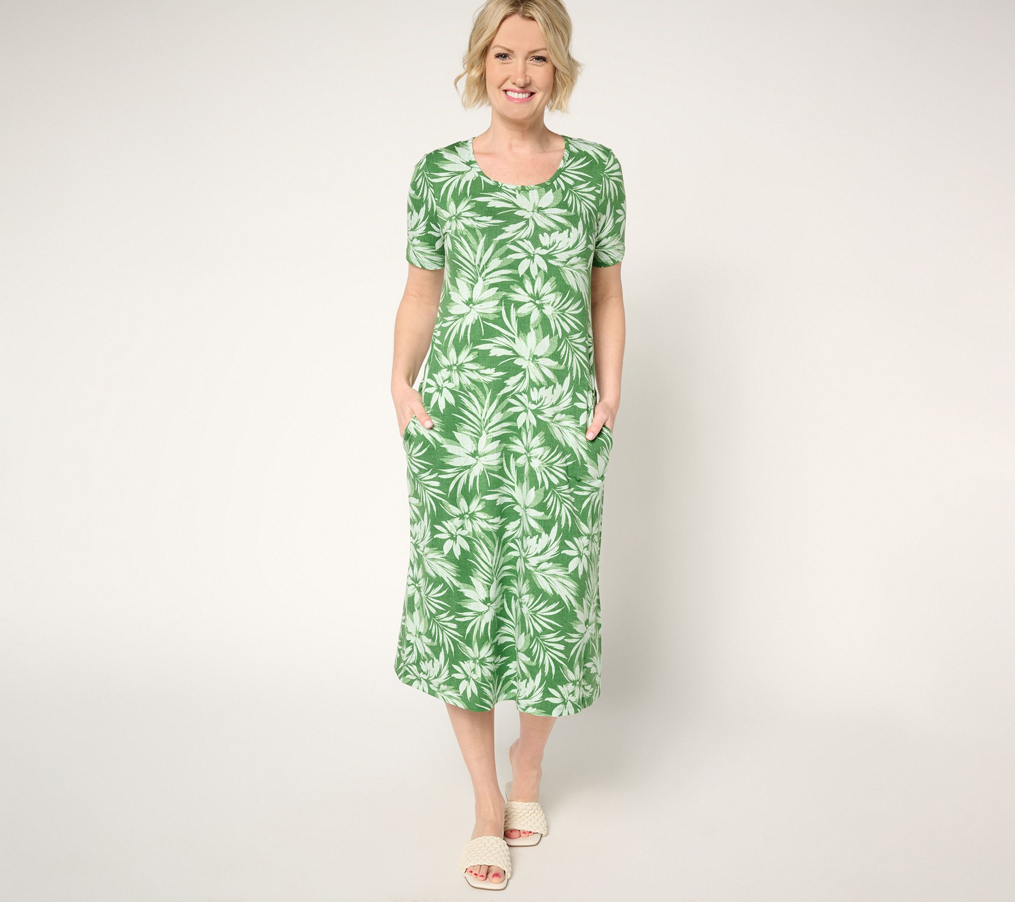 Denim & Co. Tall Favorite Jersey Short Sleeve Midi Dress