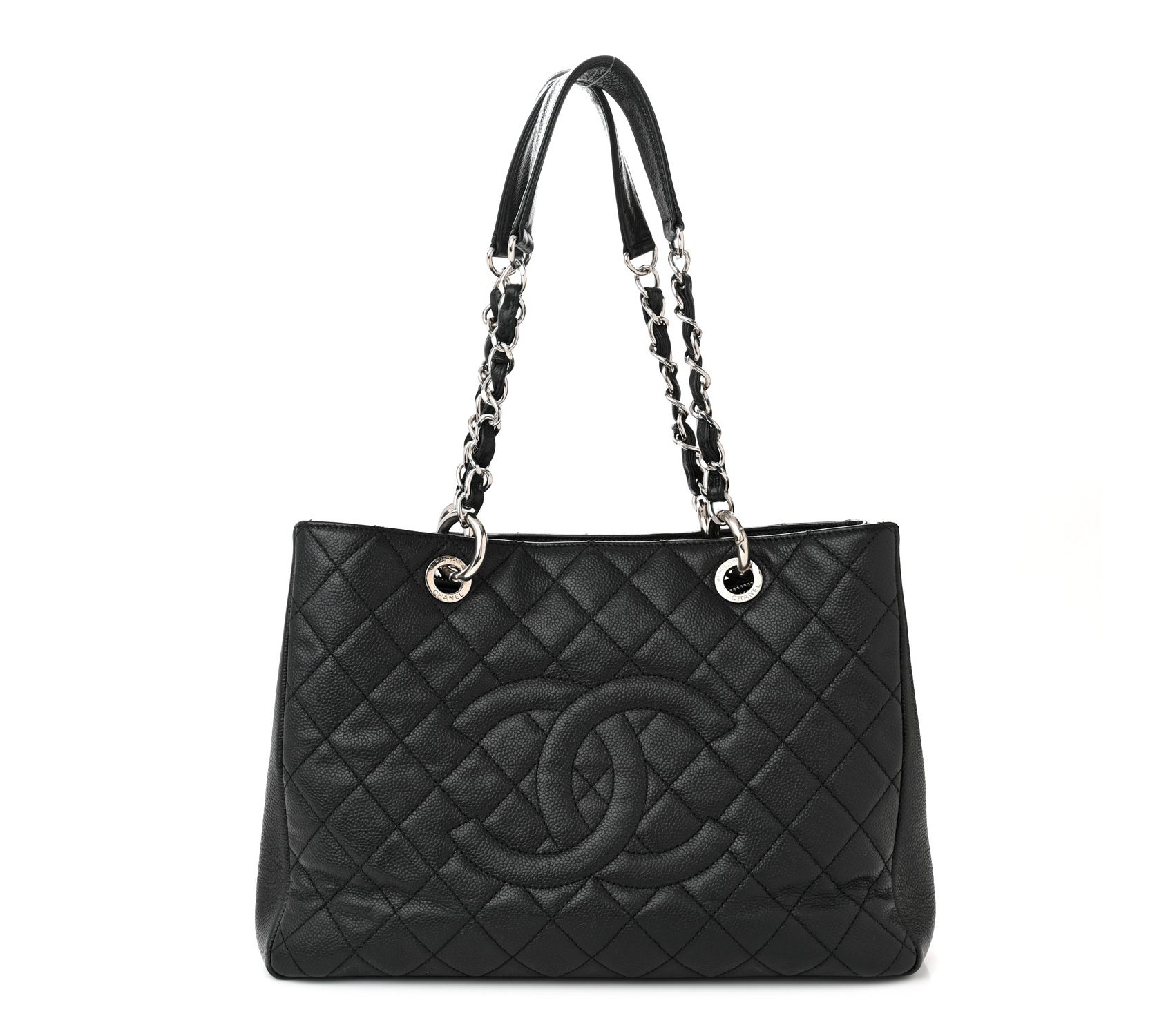 Pre-Owned Chanel Caviar Quilted Grand Shopping Tote Black