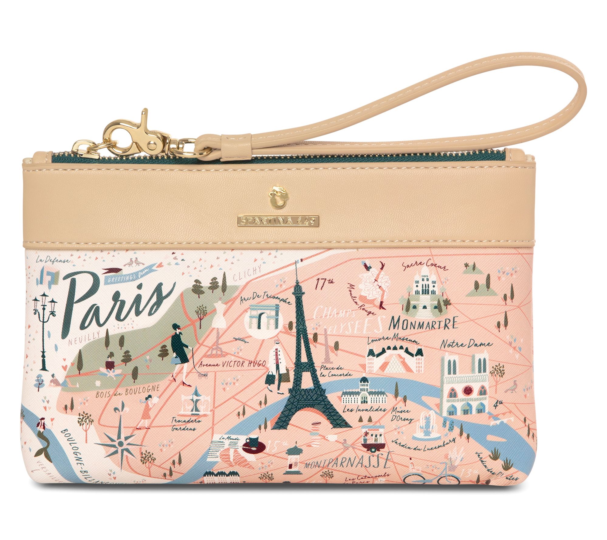 Spartina 449 "G reetings From" Scout Leather T rim Wristlet