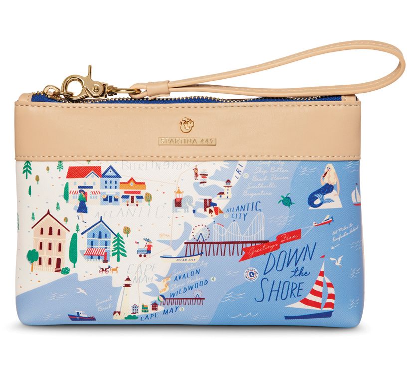 Spartina 449 "G reetings From" Scout Leather T rim Wristlet