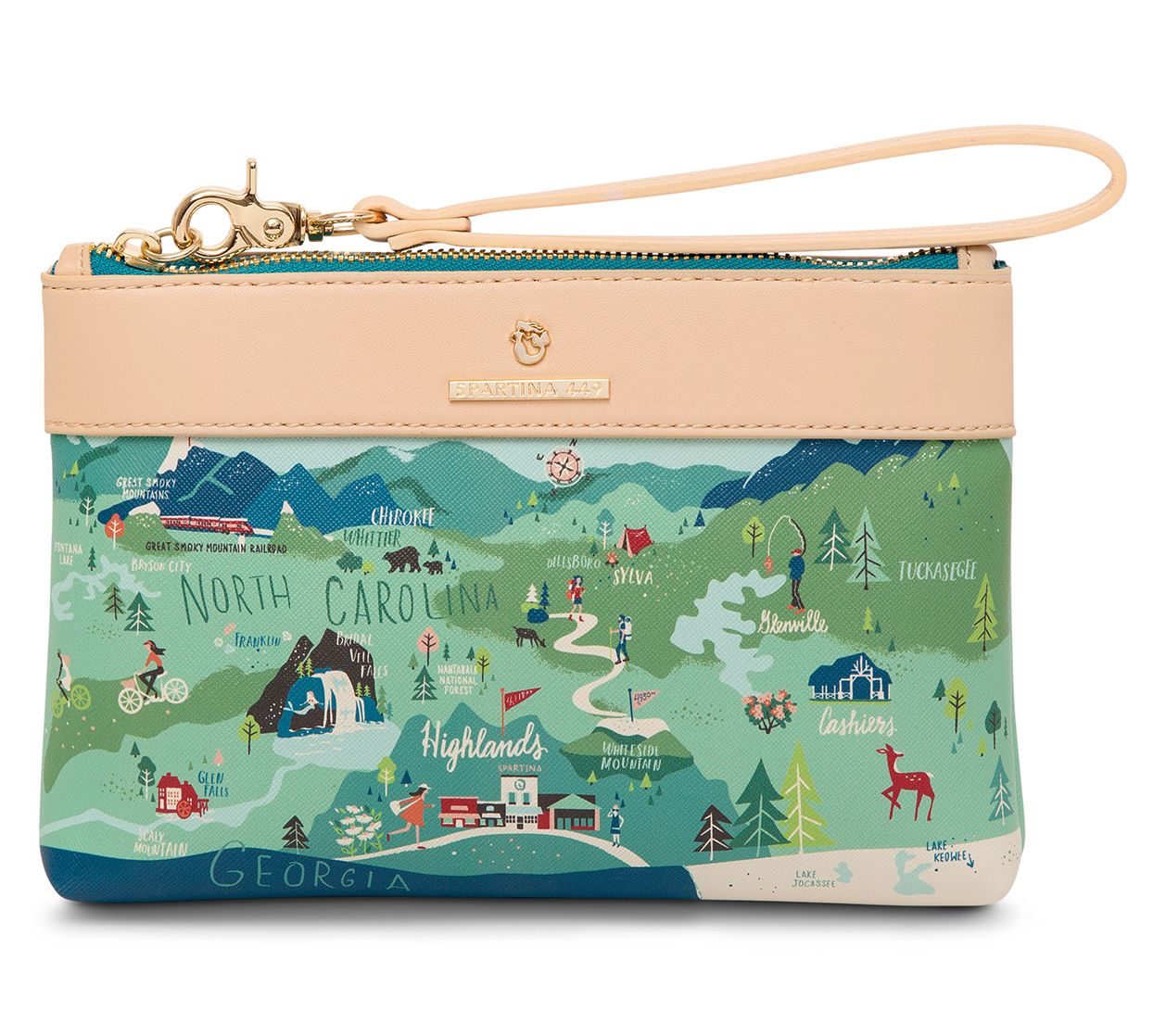 Spartina 449 "G reetings From" Scout Leather T rim Wristlet