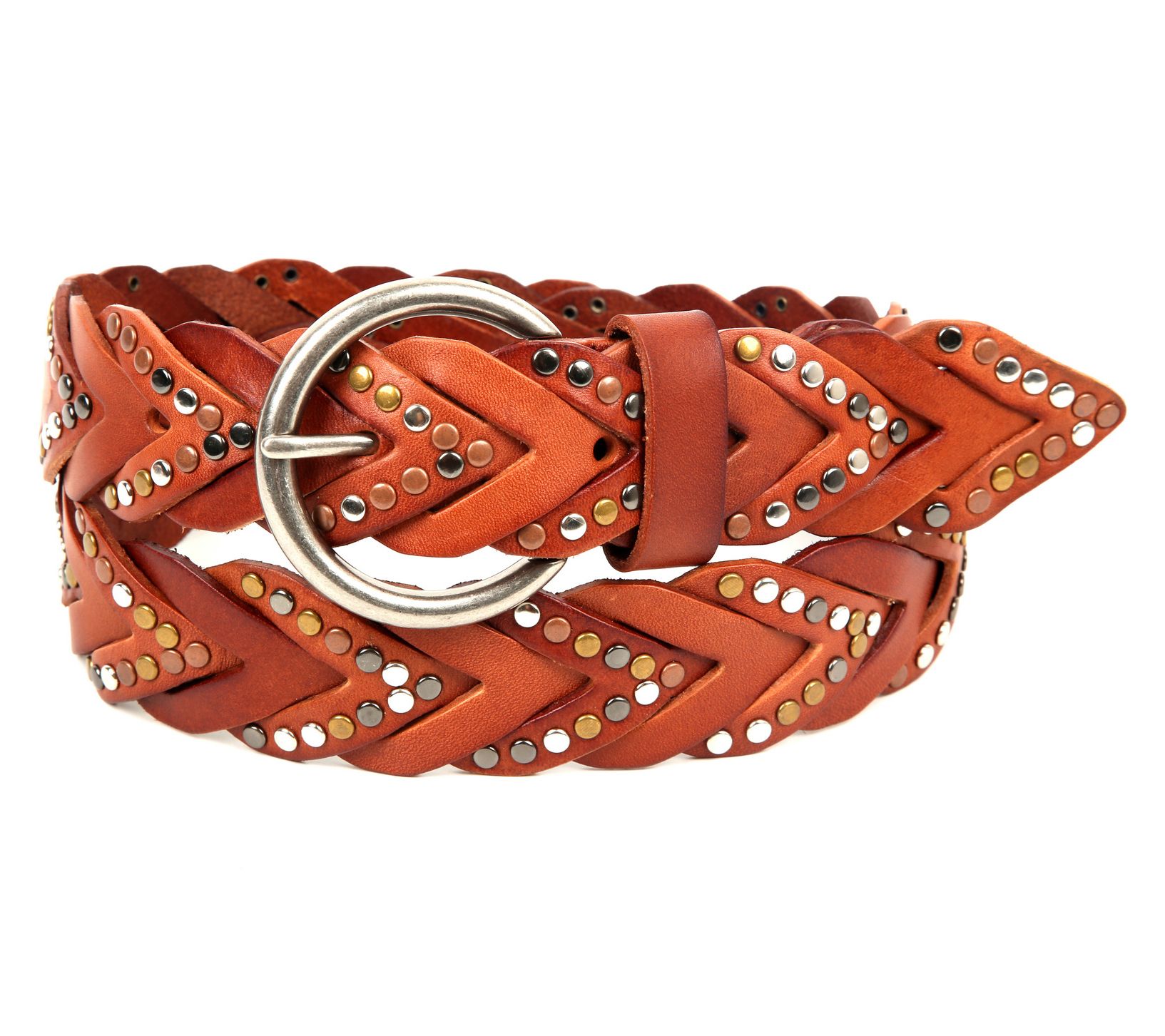 Old Trend Barracuda Leather Woven Belt - QVC.com