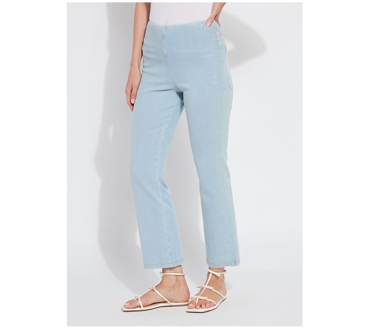 Lysse New York Crystal Embellished Ankle Baby Boot Jeans