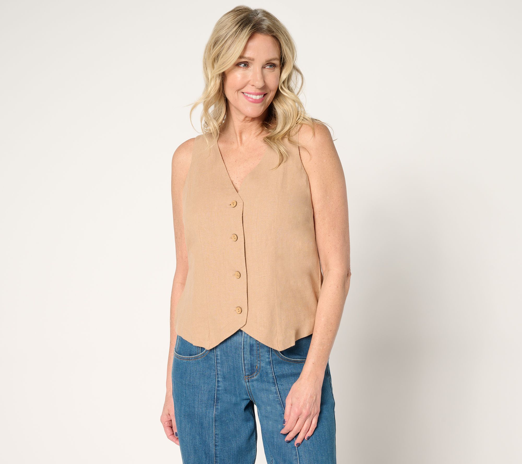 "As Is" Me by Jennie Garth Luna Linen Vest