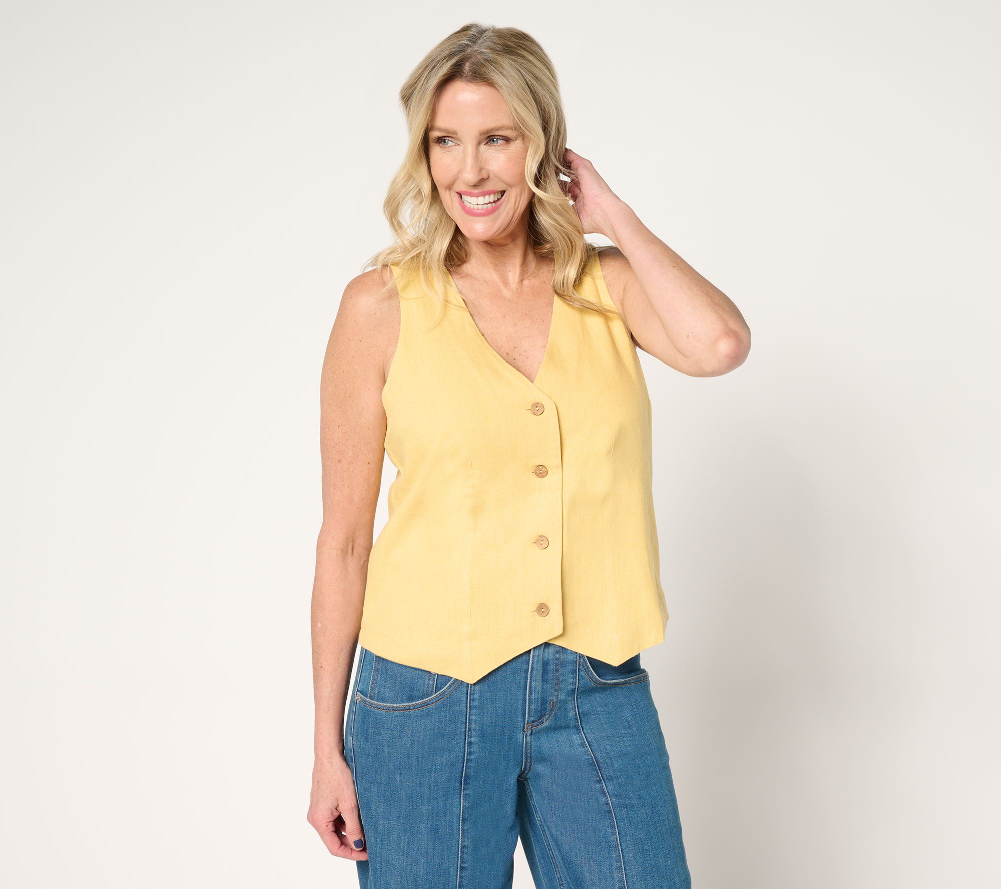 "As Is" Me by Jennie Garth Luna Linen Vest