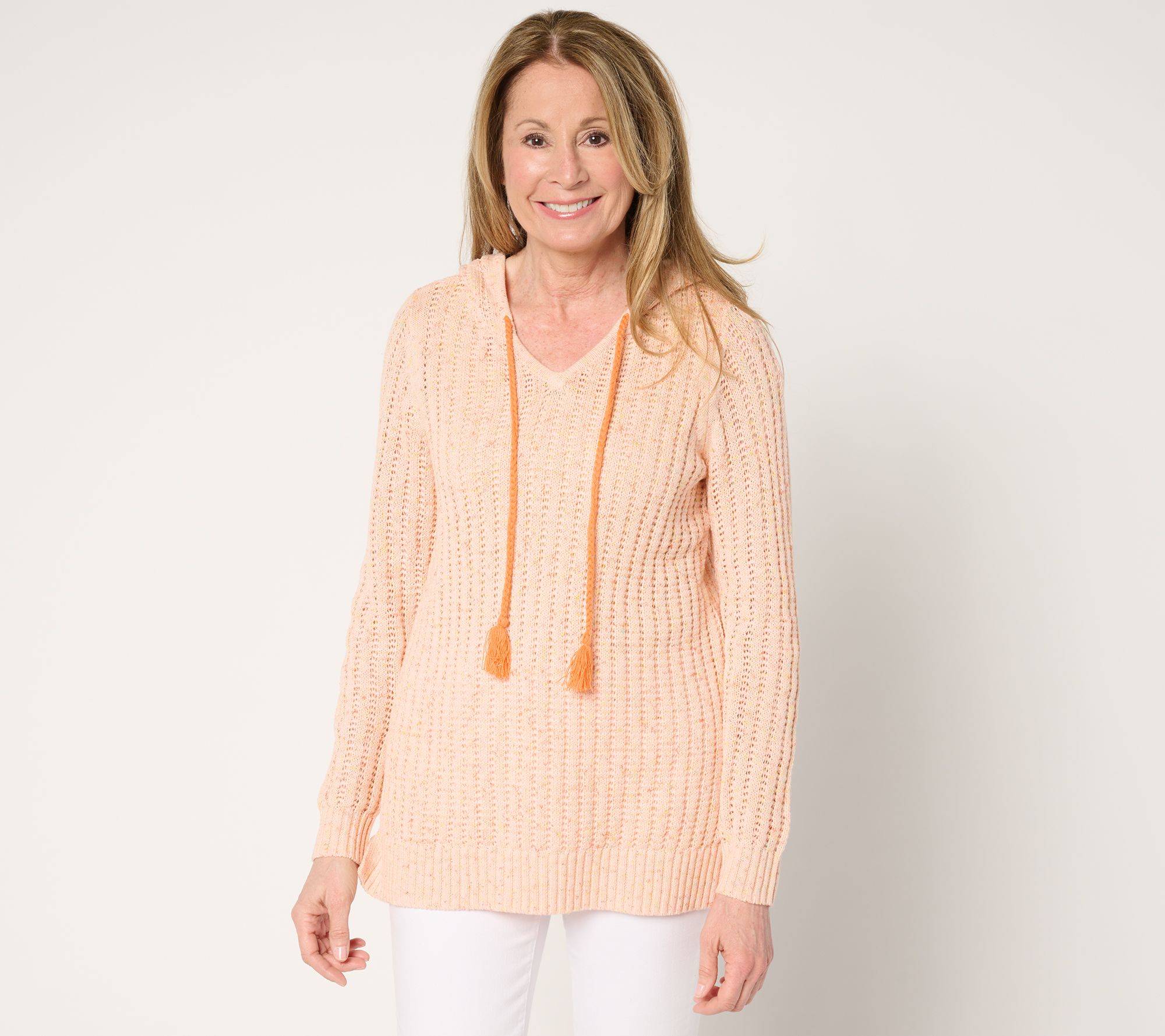 "As Is" Belle Boho by Kim Gravel Rainbow Yarn Braided Tassel Hoodie