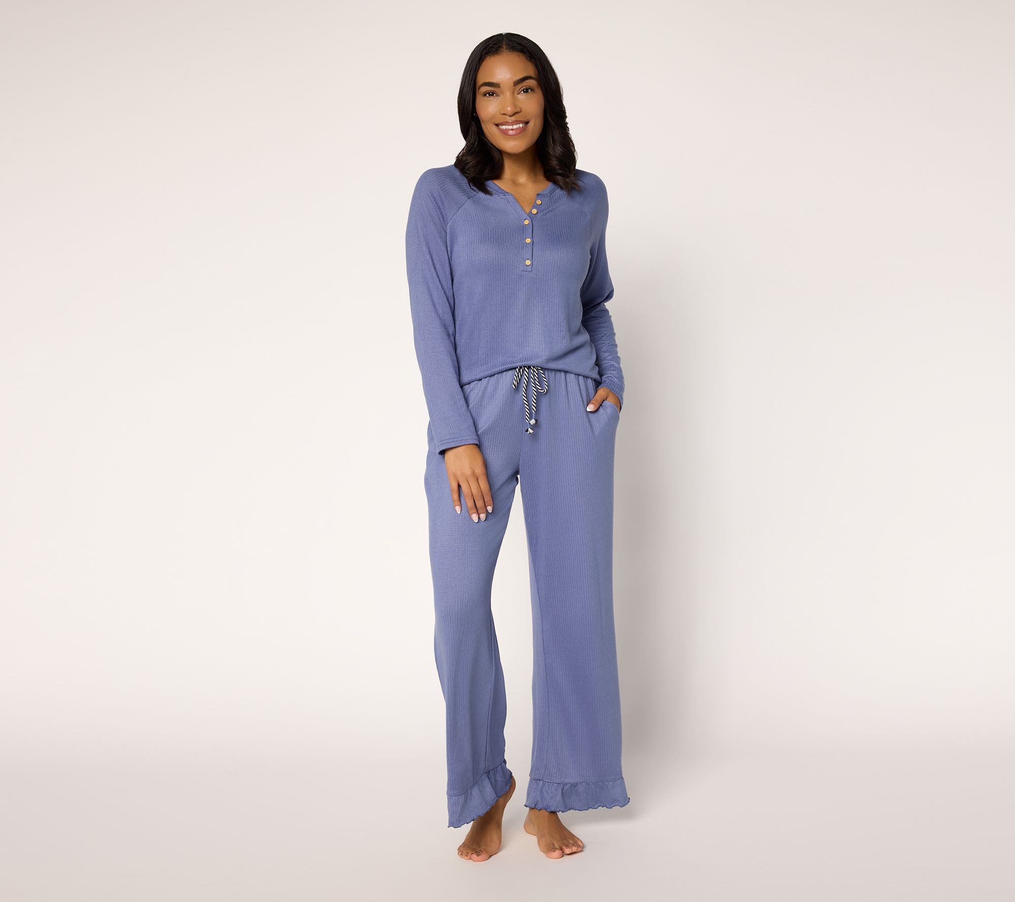  MUK LUKS Brushed Butterknit Henley Lounge Set