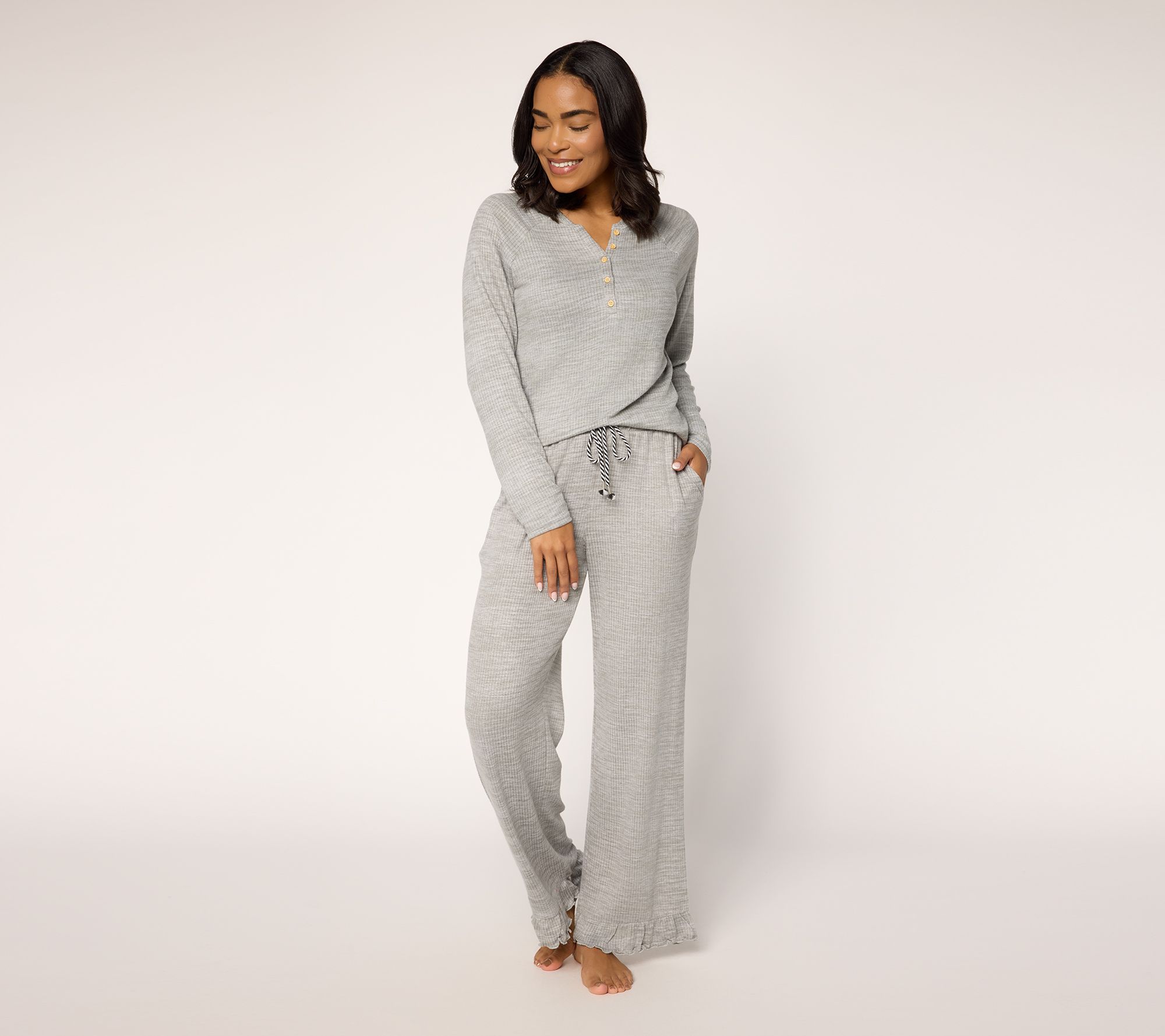 MUK LUKS Brushed Butterknit Henley Lounge Set