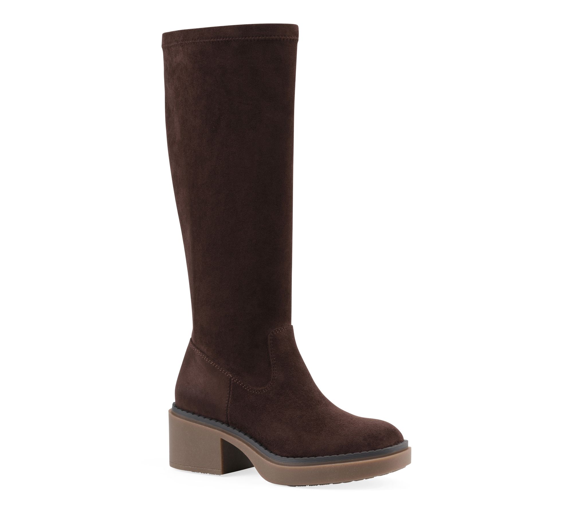 White Mountain Tall Shaft Block Heel Boot - Marcella