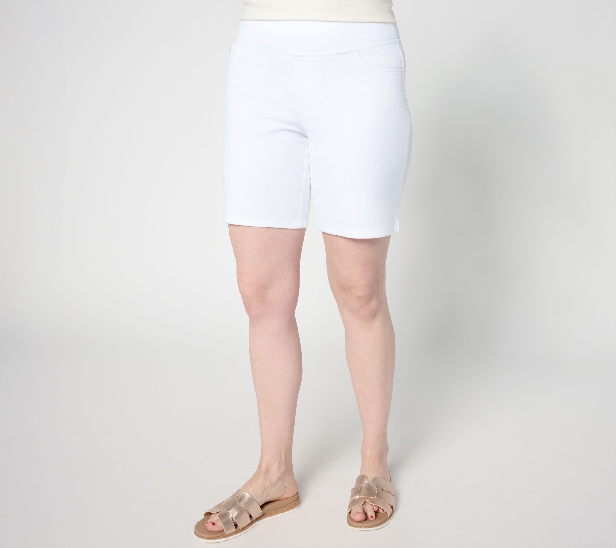 "As Is" Belle Beach by Kim Gravel Delray Denim 8" Shorts