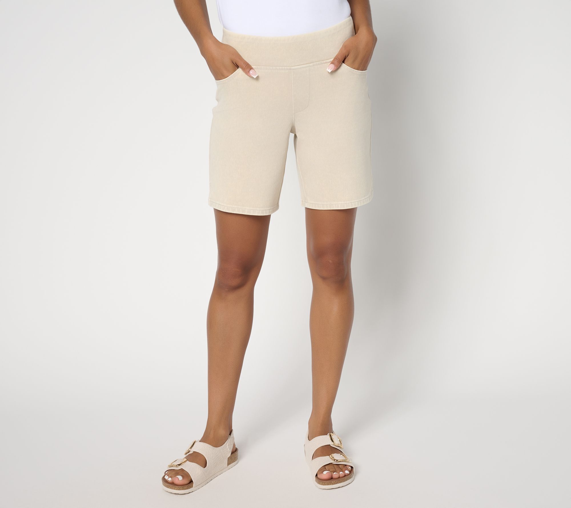 "As Is" Belle Beach by Kim Gravel Delray Denim 8" Shorts