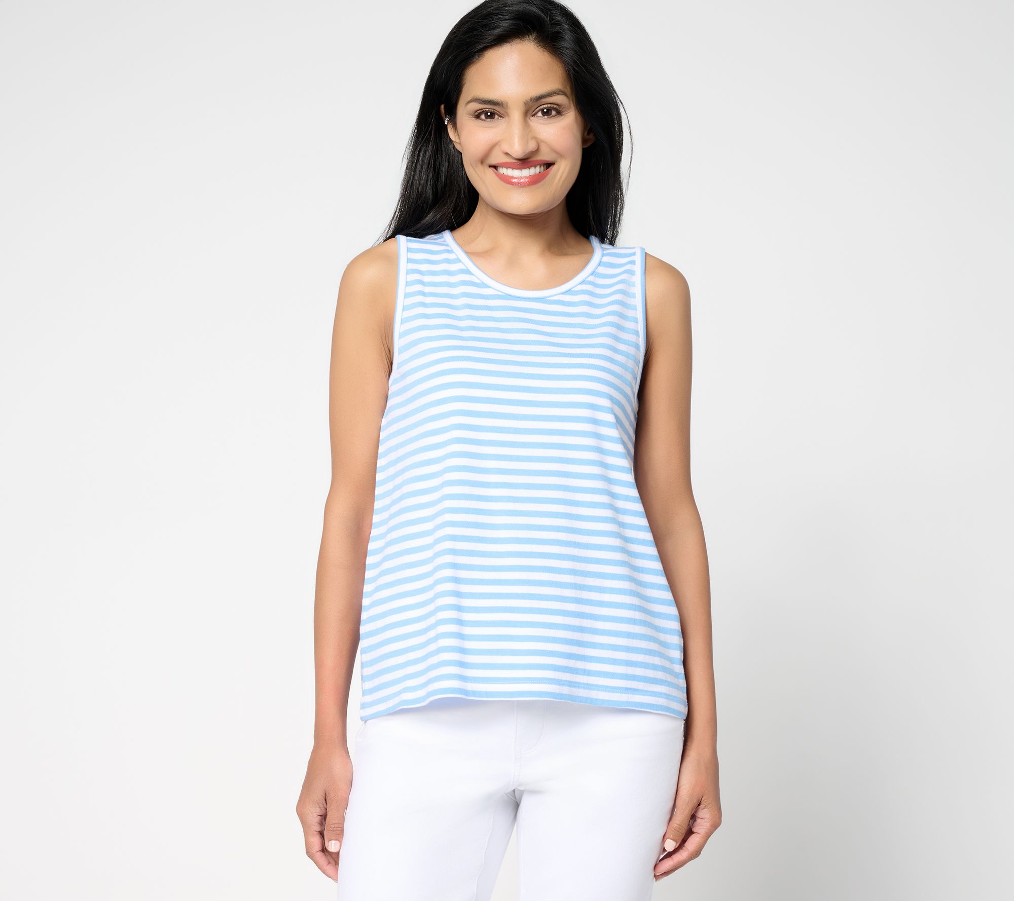 "As Is" Me by Jennie Garth 100% Cotton Seaside Striped Tank Top