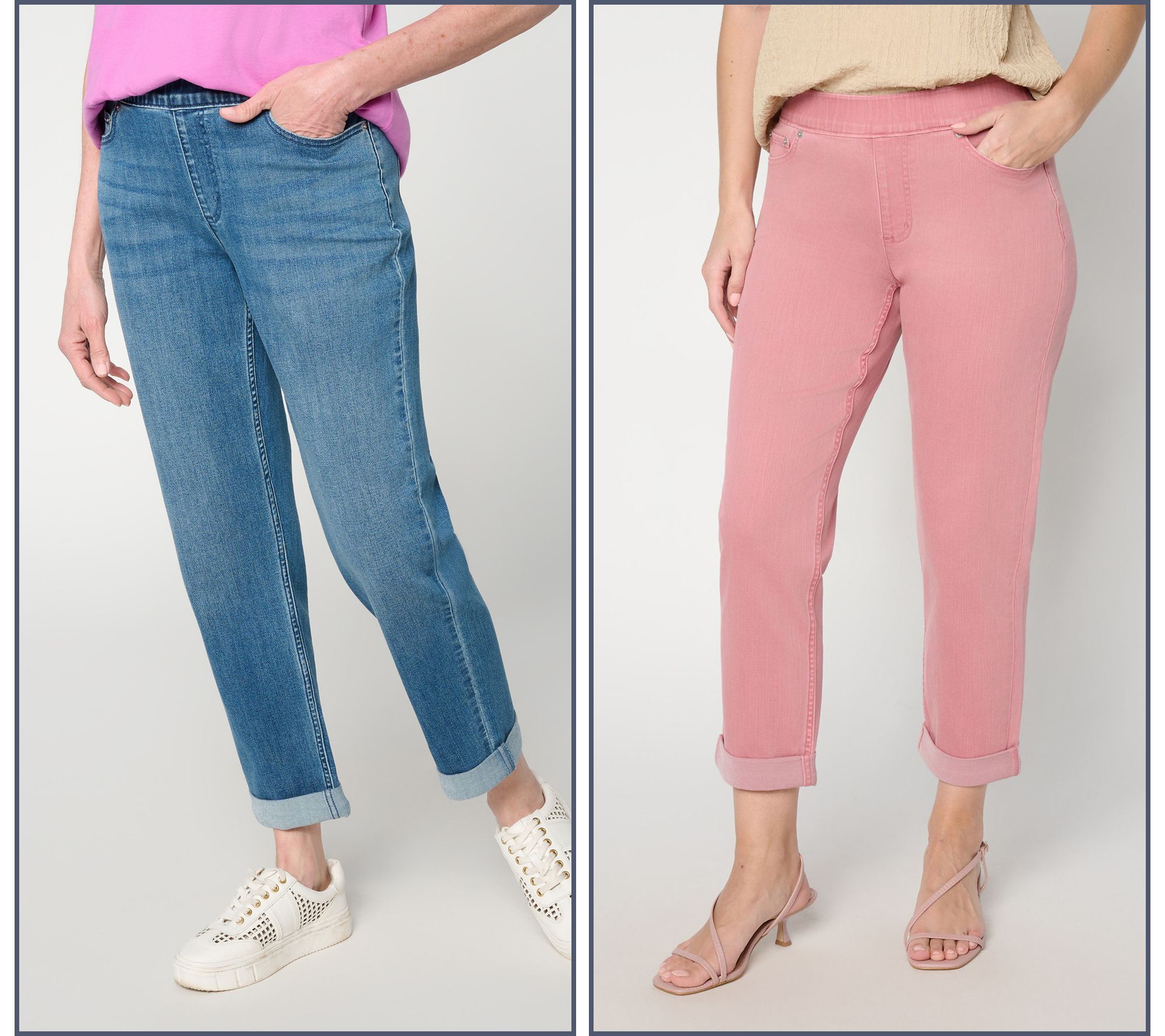  LOGO by Lori Goldstein Pull On Boyfriend Jeans - A717031