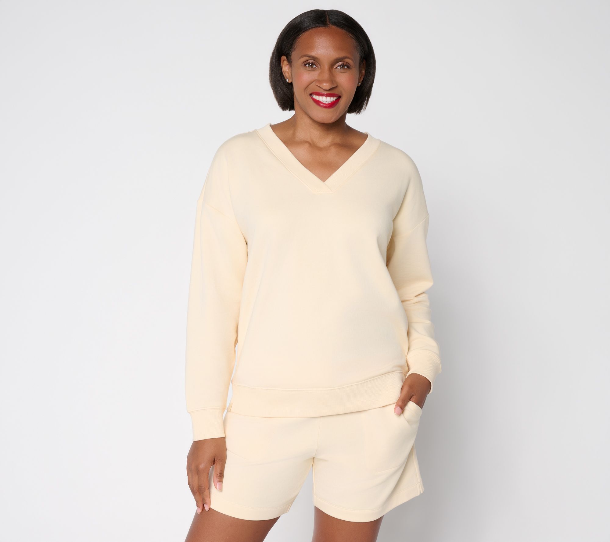 Barefoot Dreams Brushed Luxe Lounge Oversized V Neck Pullover