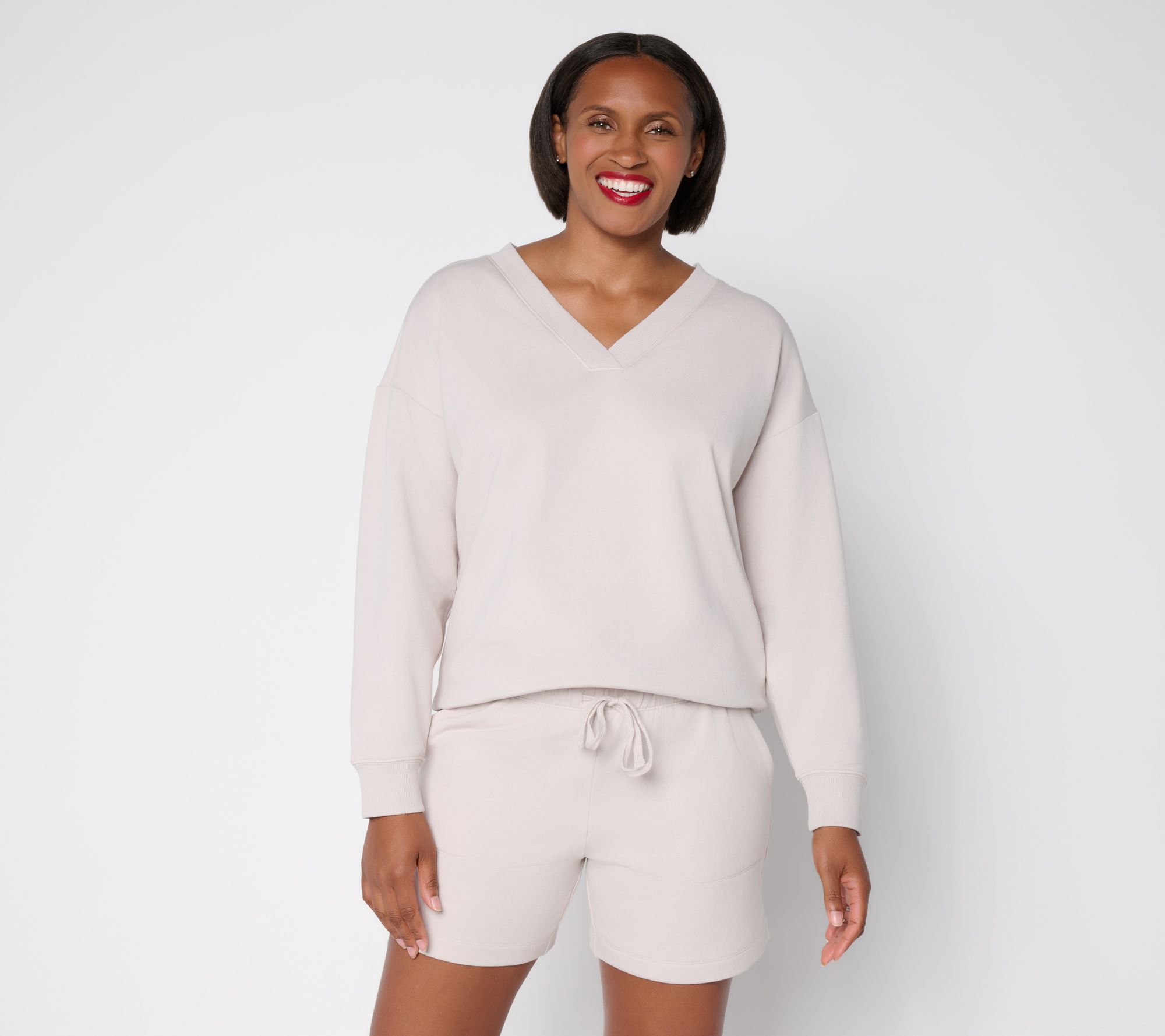 Barefoot Dreams Brushed Luxe Lounge Oversized V Neck Pullover