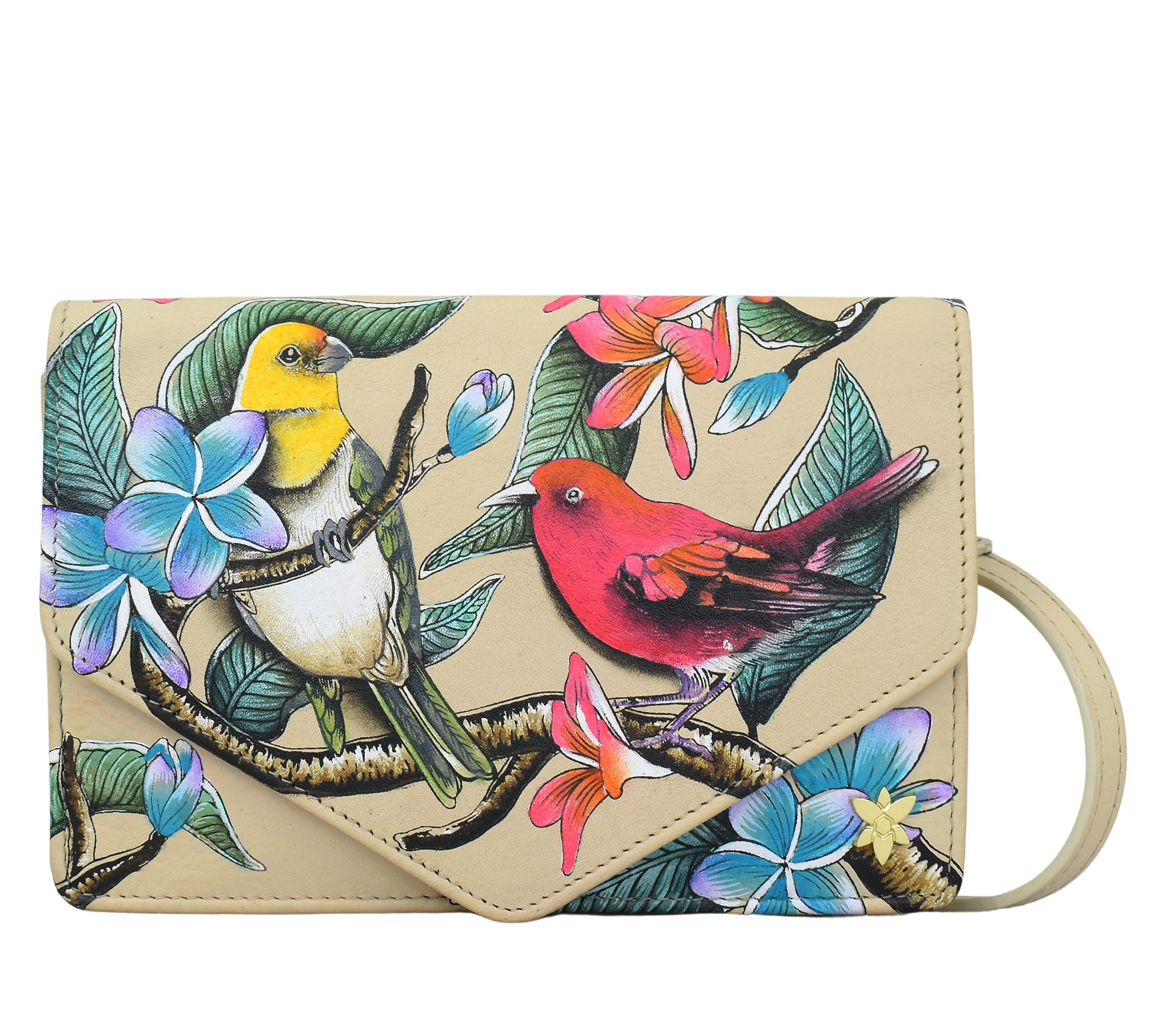 Anuschka Painted Leather Convertible Wallet Crossbody