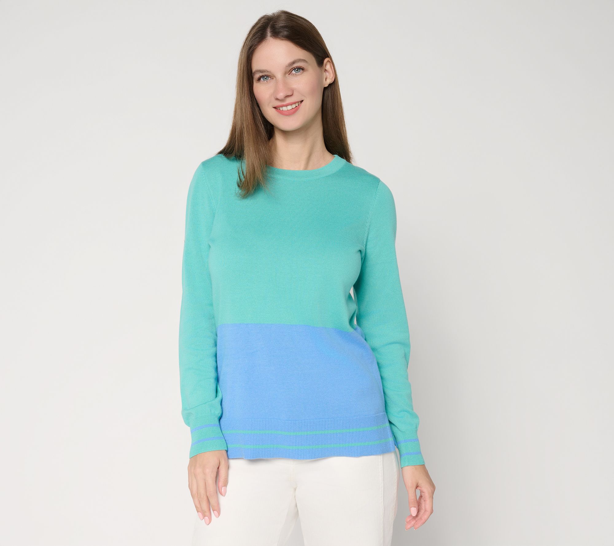 Belle by Kim Gravel Bottom Line Tipped Sweater
