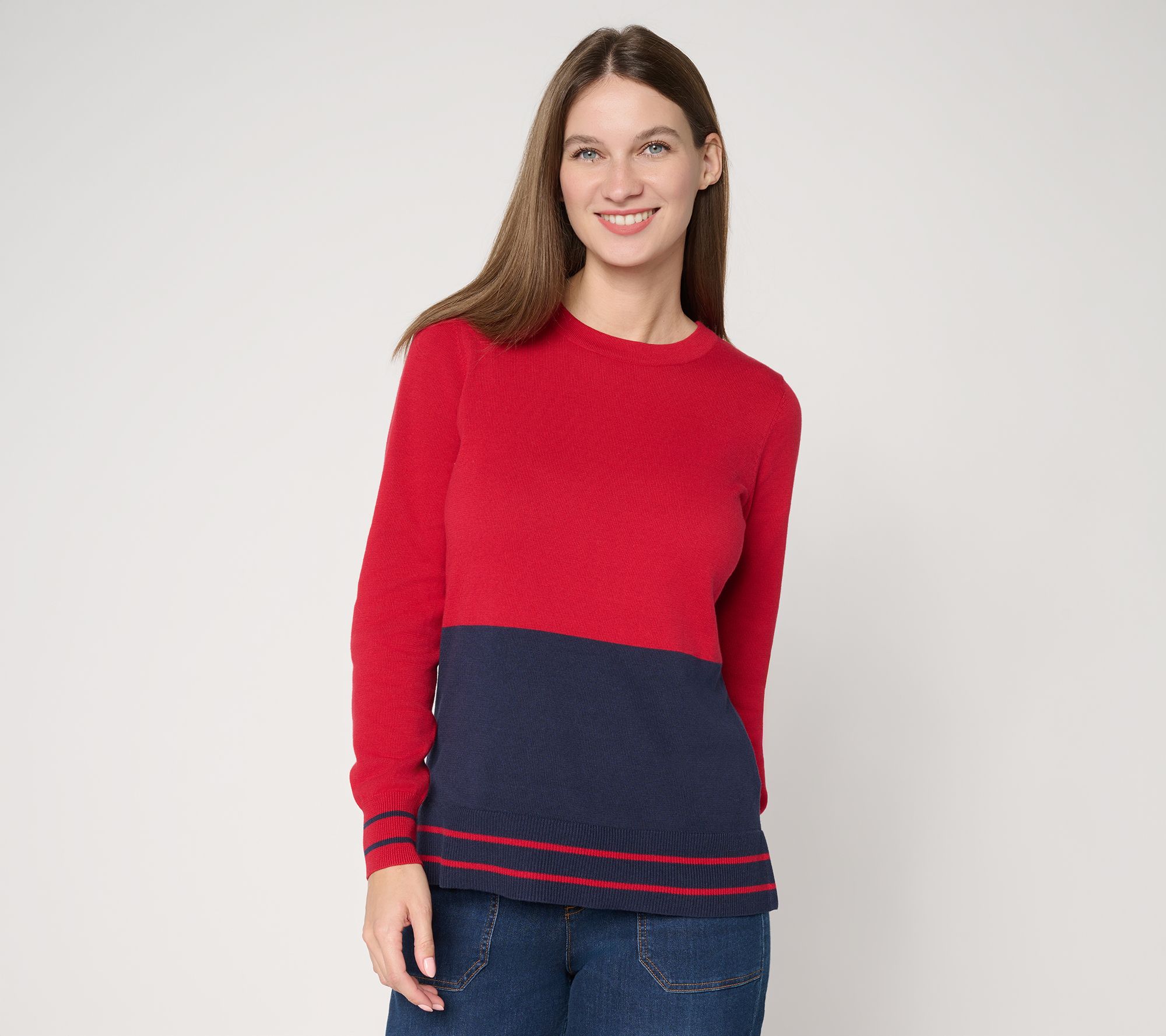 Belle by Kim Gravel Bottom Line Tipped Sweater