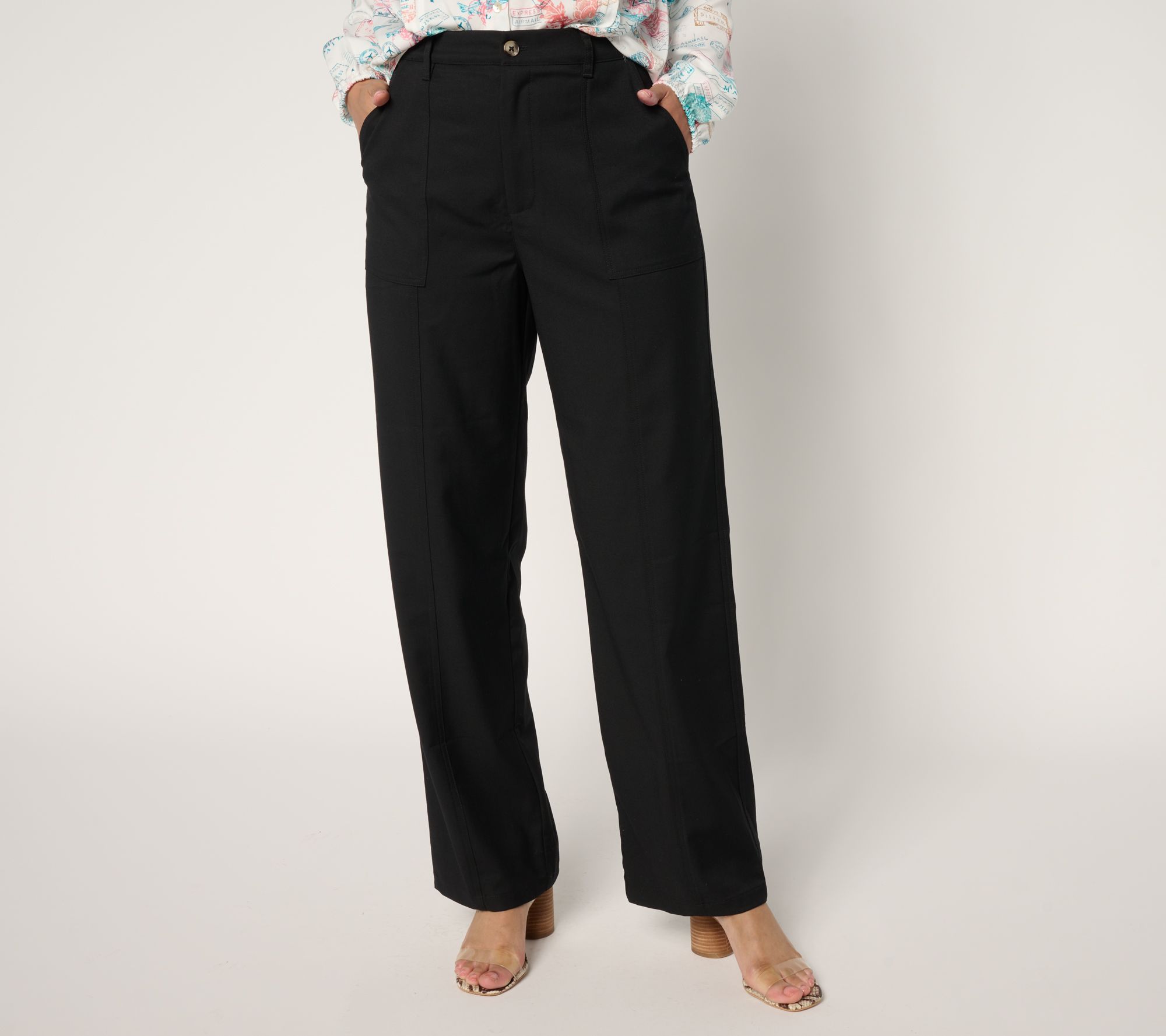 "As Is" nicole by Nicole Miller Regular Stretch Twill Utility Pant