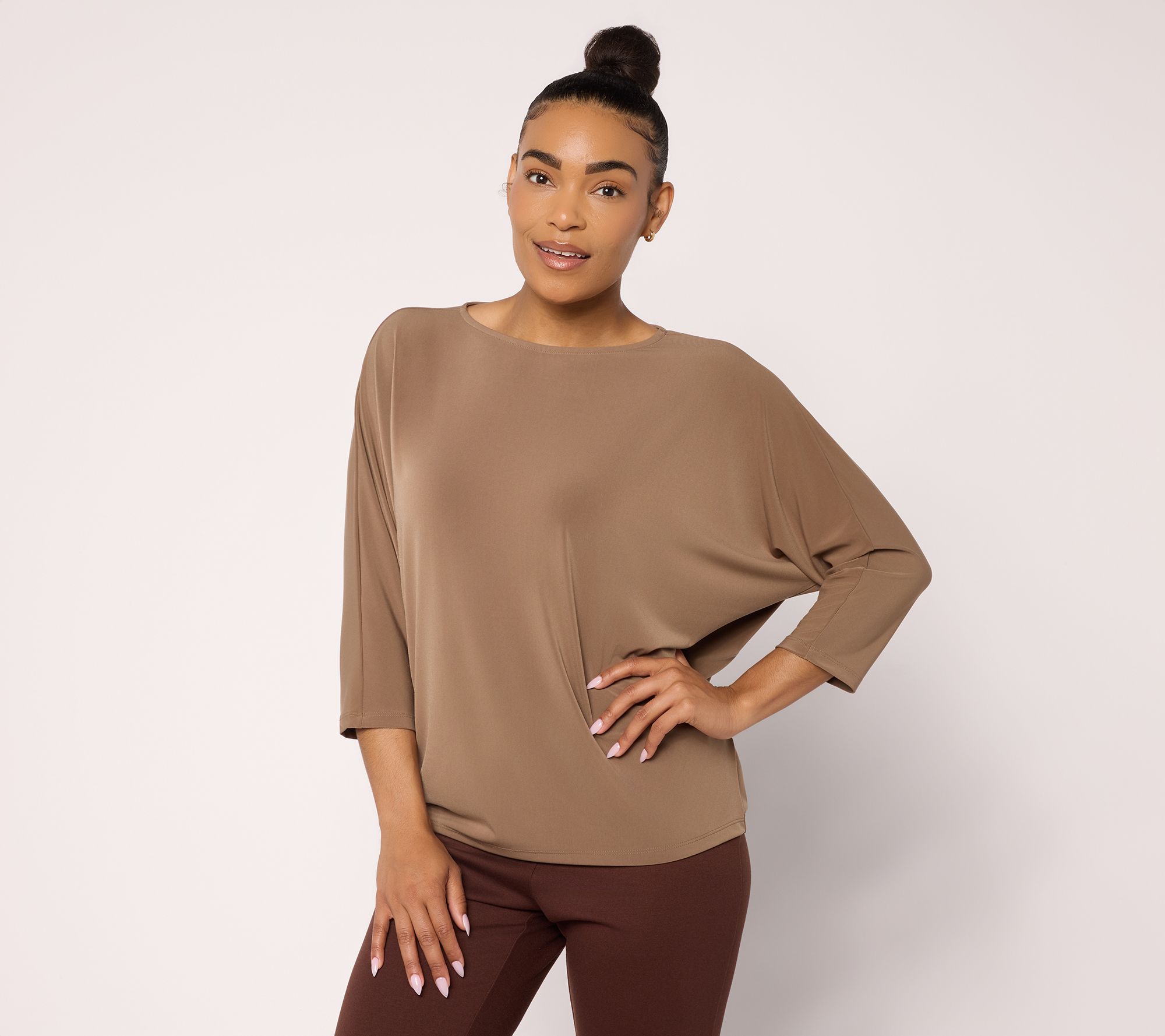 Attitudes by Renee La Roma 3/4 Length Sleeve Top