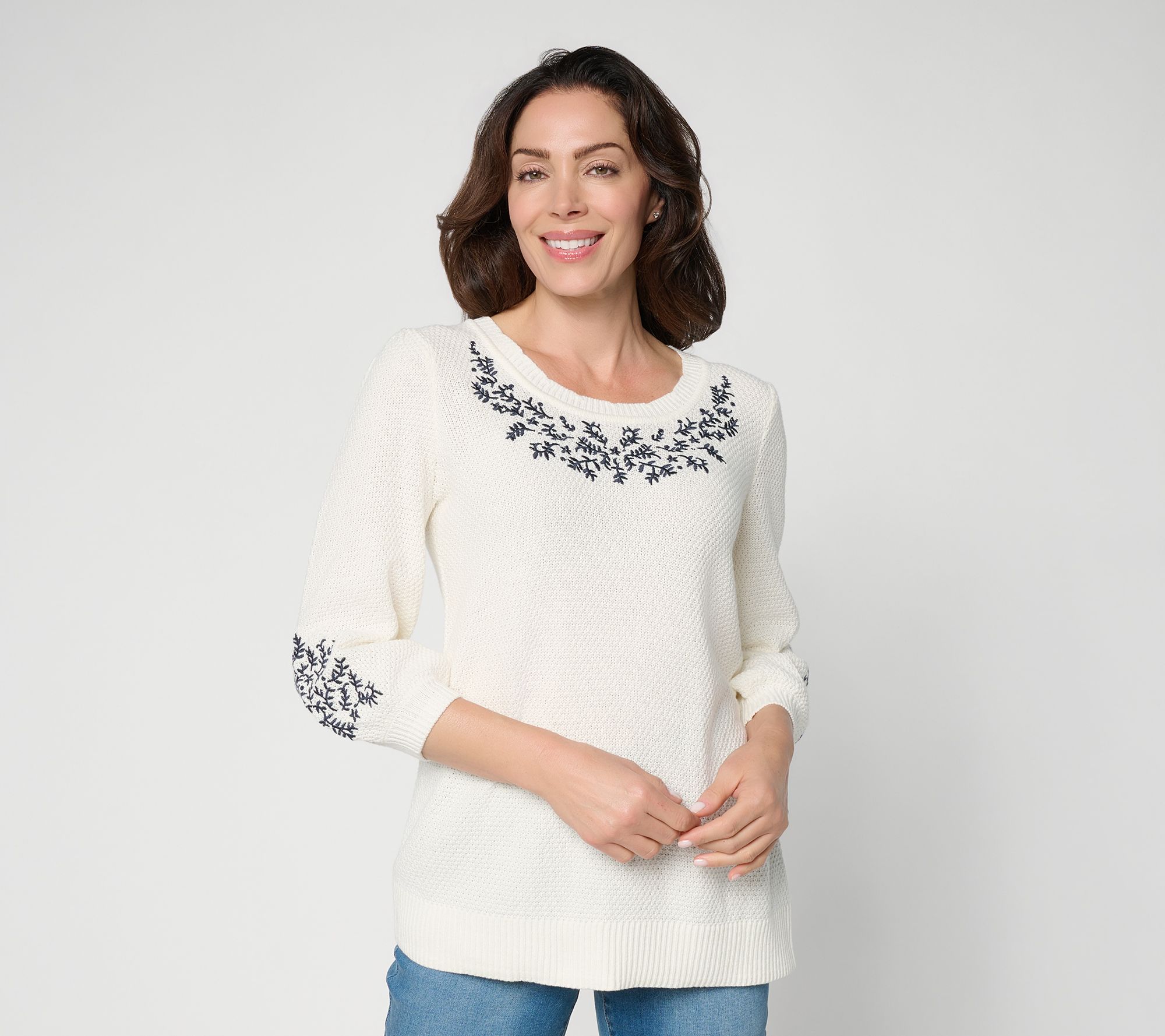 Ree by The Pioneer Woman Scoop Neck Puff Sleeve Sweater
