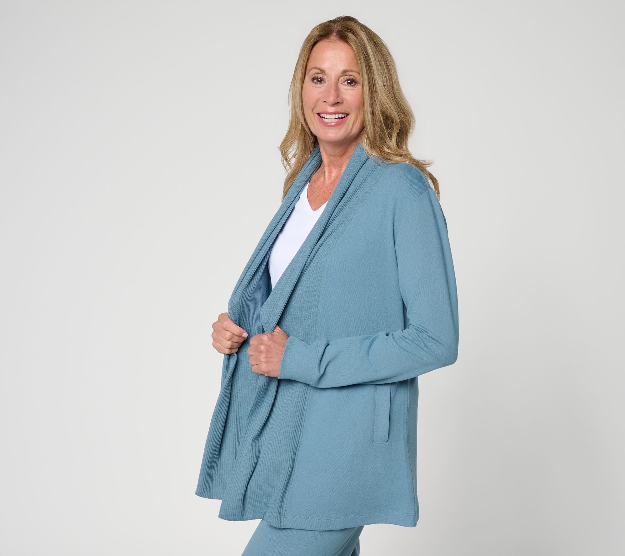Denim & Co. Active Regular Heavenly Jersey Long Sleeve Cardigan