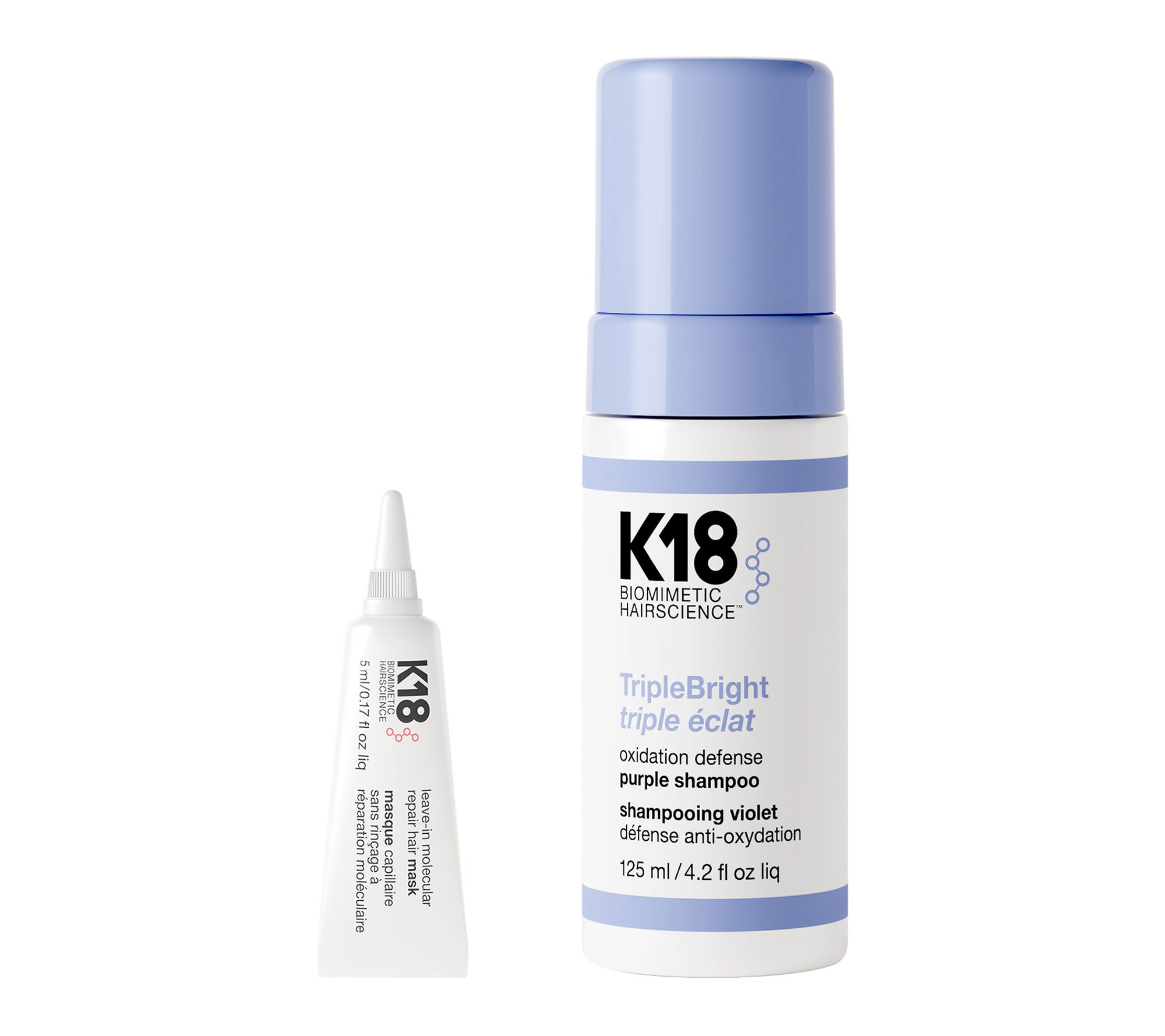 K18 Triple Bright Purple Shampoo & 5ML Mask
