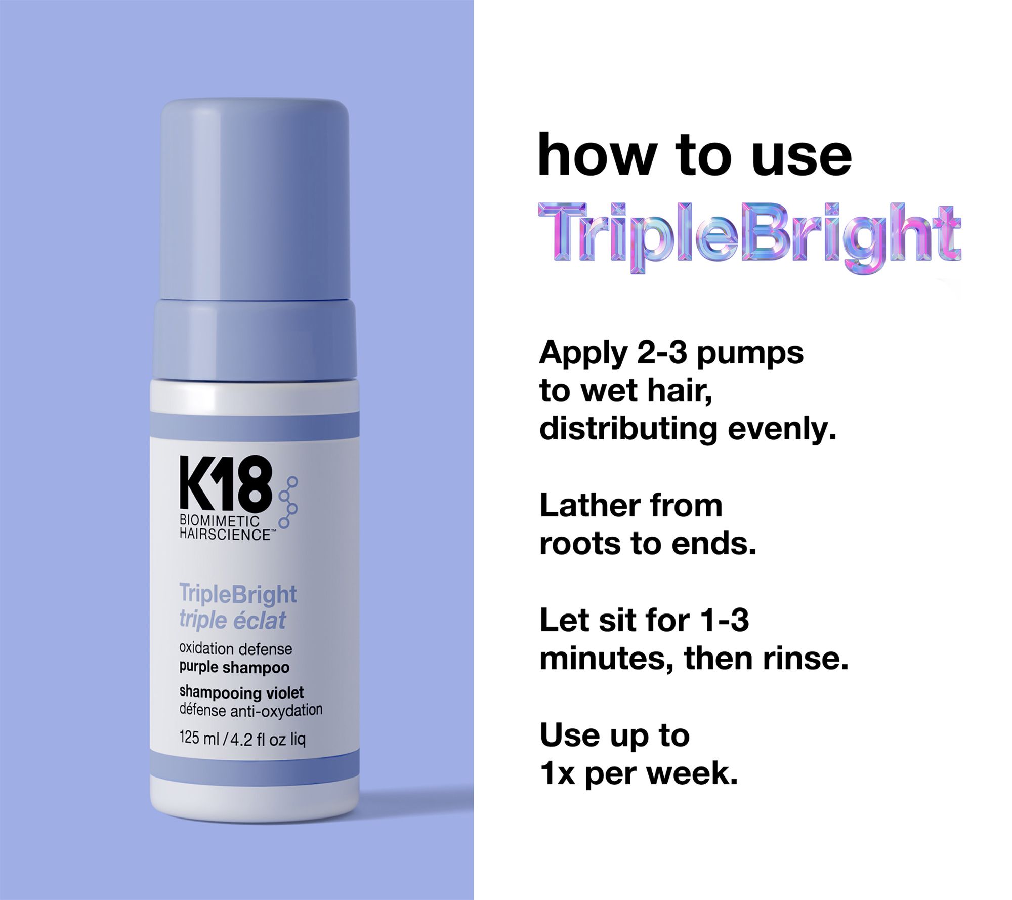 K18 Triple Bright Purple Shampoo & 5ML Mask - QVC.com