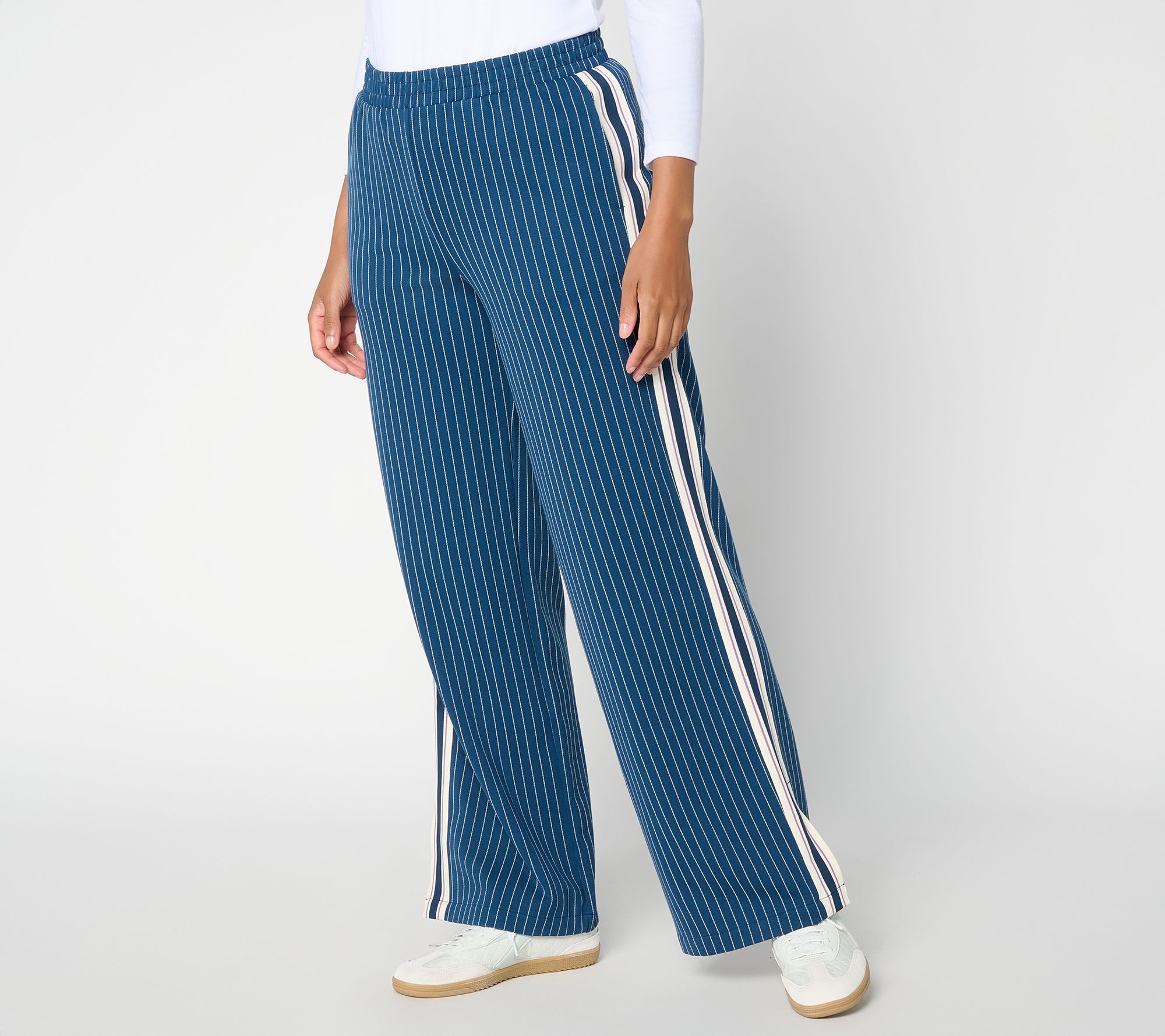 Peace Love World Regular Full Length Striped Pull On Pant
